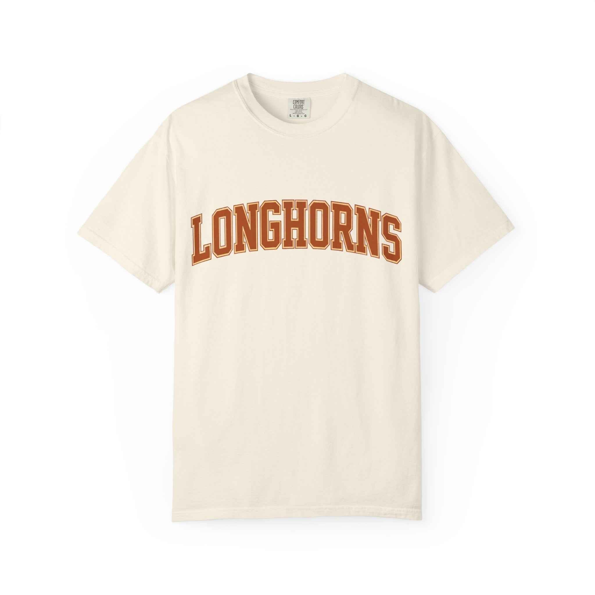 Longhorns Arch Logo T-Shirt — Retro Collegiate Crew Tee