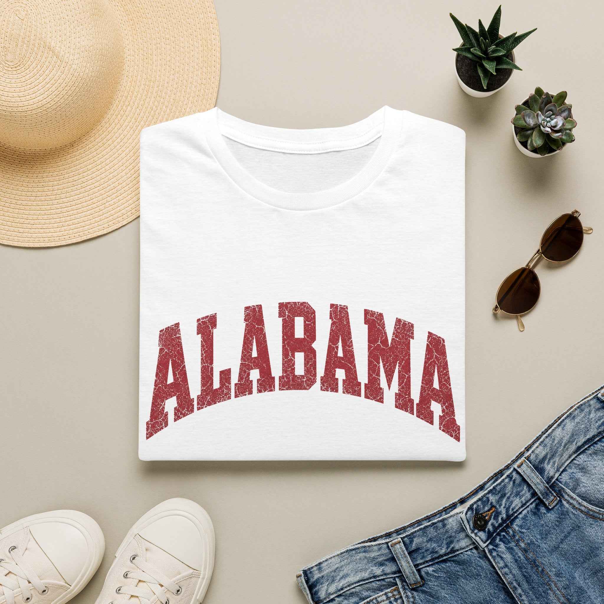 Alabama Vintage Varsity Graphic Tee | Unisex Oversized College Style Shirt
