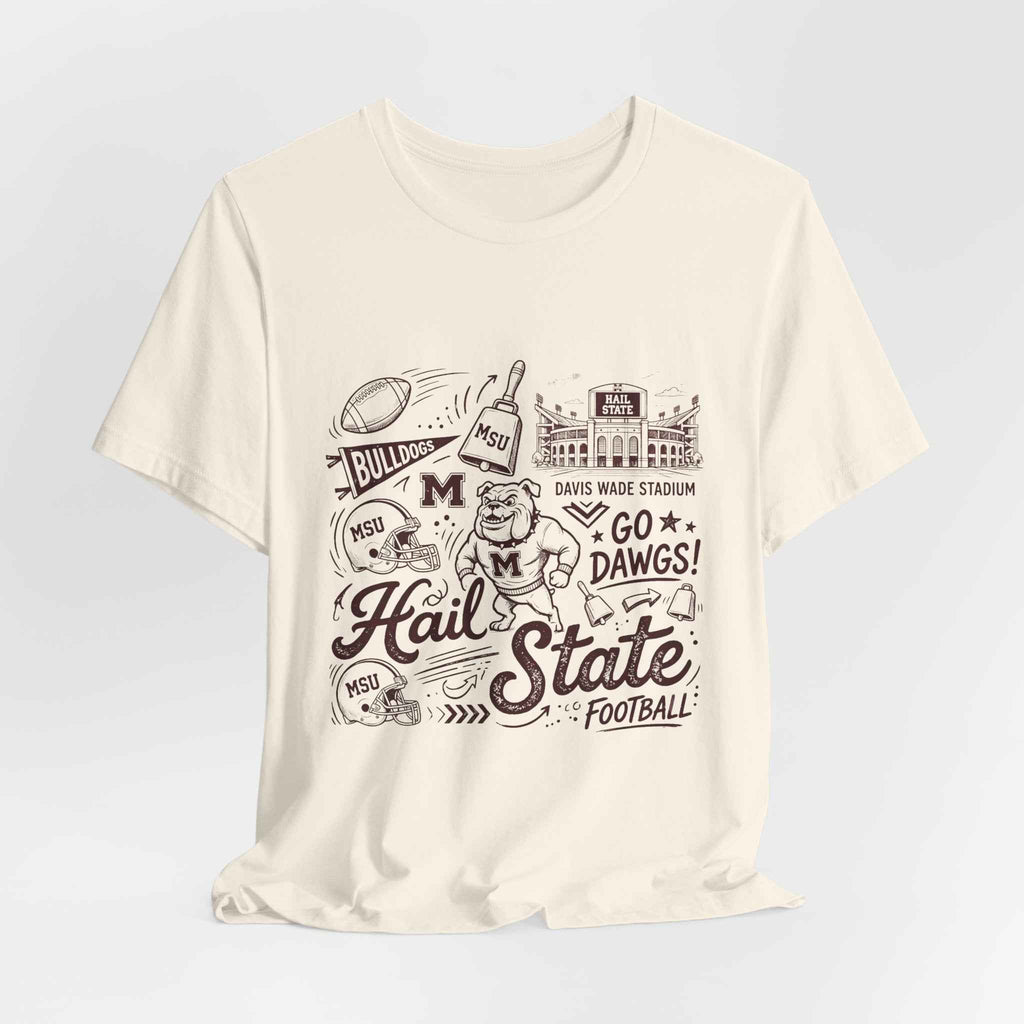 Vintage Mississippi State Hail State T-Shirt | Retro Bulldogs Game Day Tee