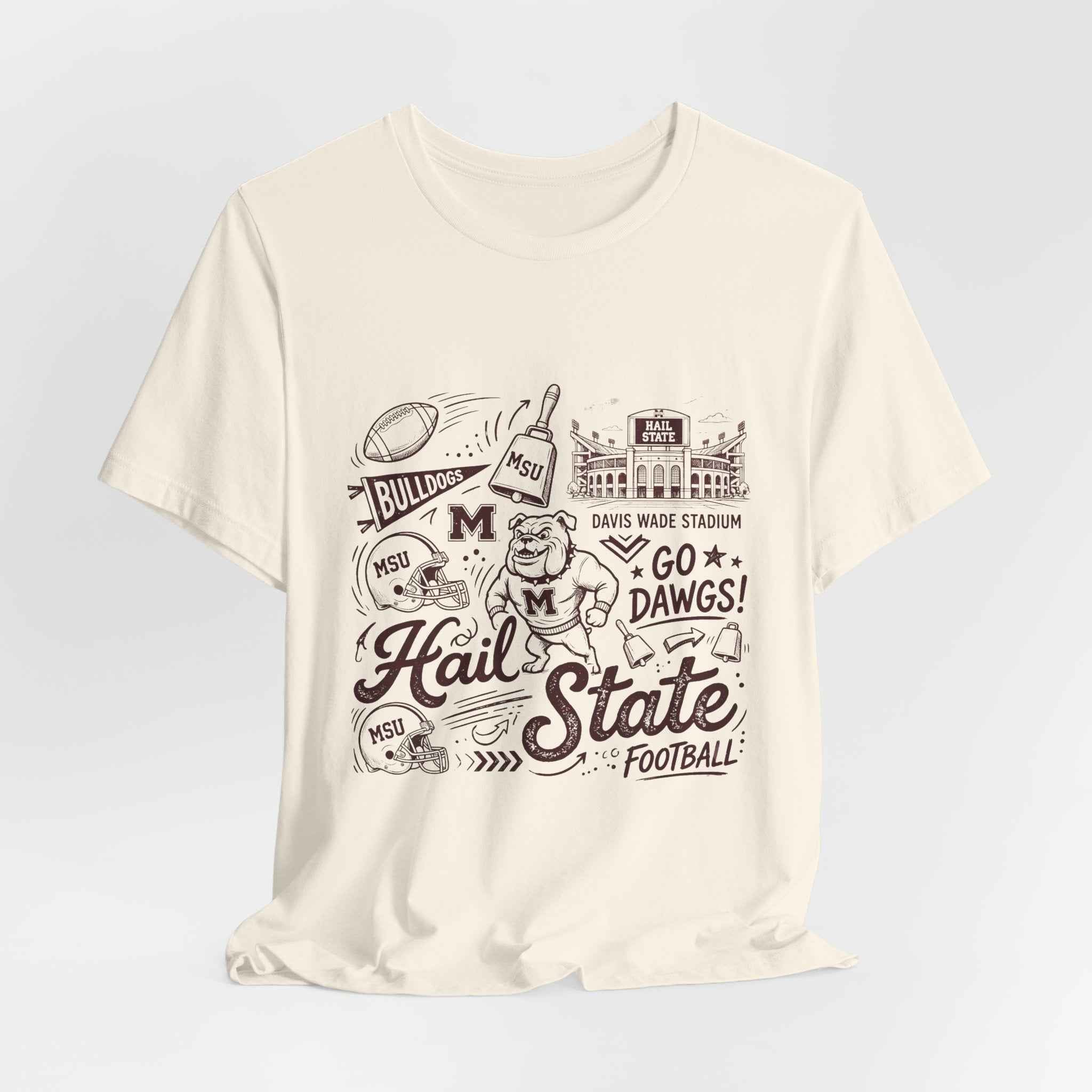 Vintage Mississippi State Hail State T-Shirt | Retro Bulldogs Game Day Tee