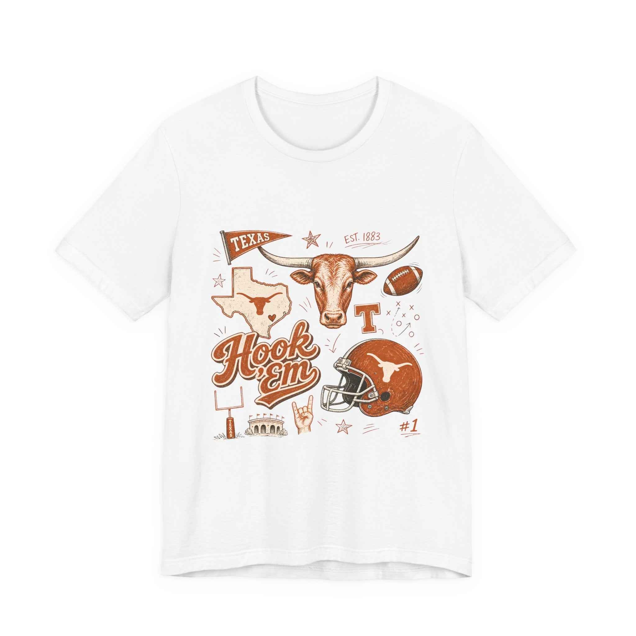 Vintage Texas Longhorns Game Day T-Shirt | Hook 'Em Horns Retro College Football Tee