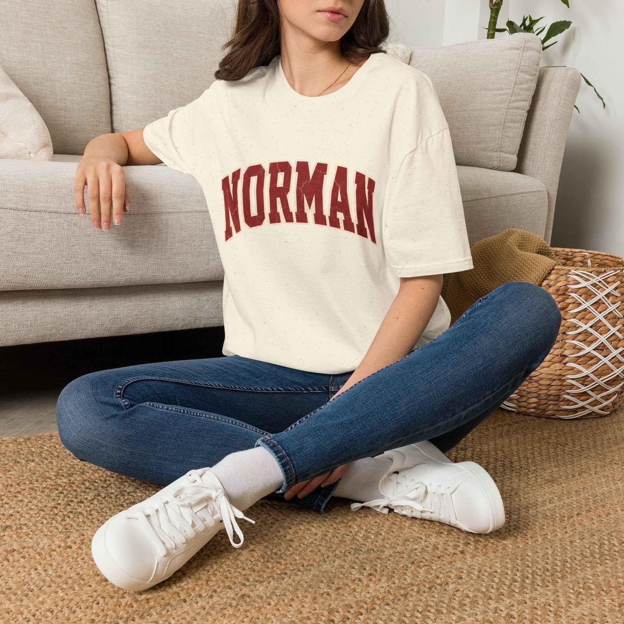 Norman Distressed College Town Tee Softstyle T-Shirt
