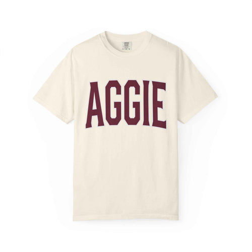 Aggie Collegiate T-Shirt — Classic Maroon School Spirit Tee
