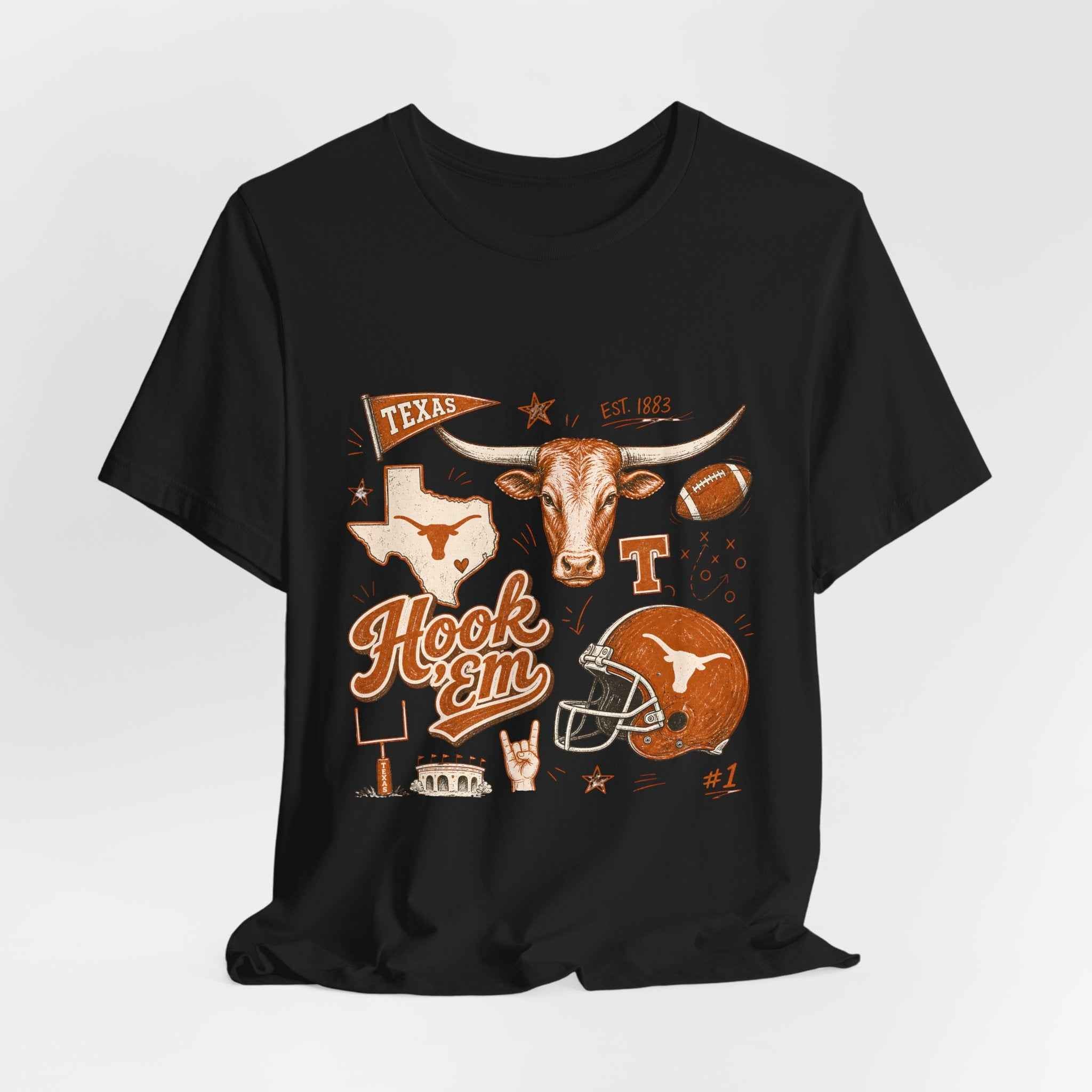 Vintage Texas Longhorns Game Day T-Shirt | Hook 'Em Horns Retro College Football Tee