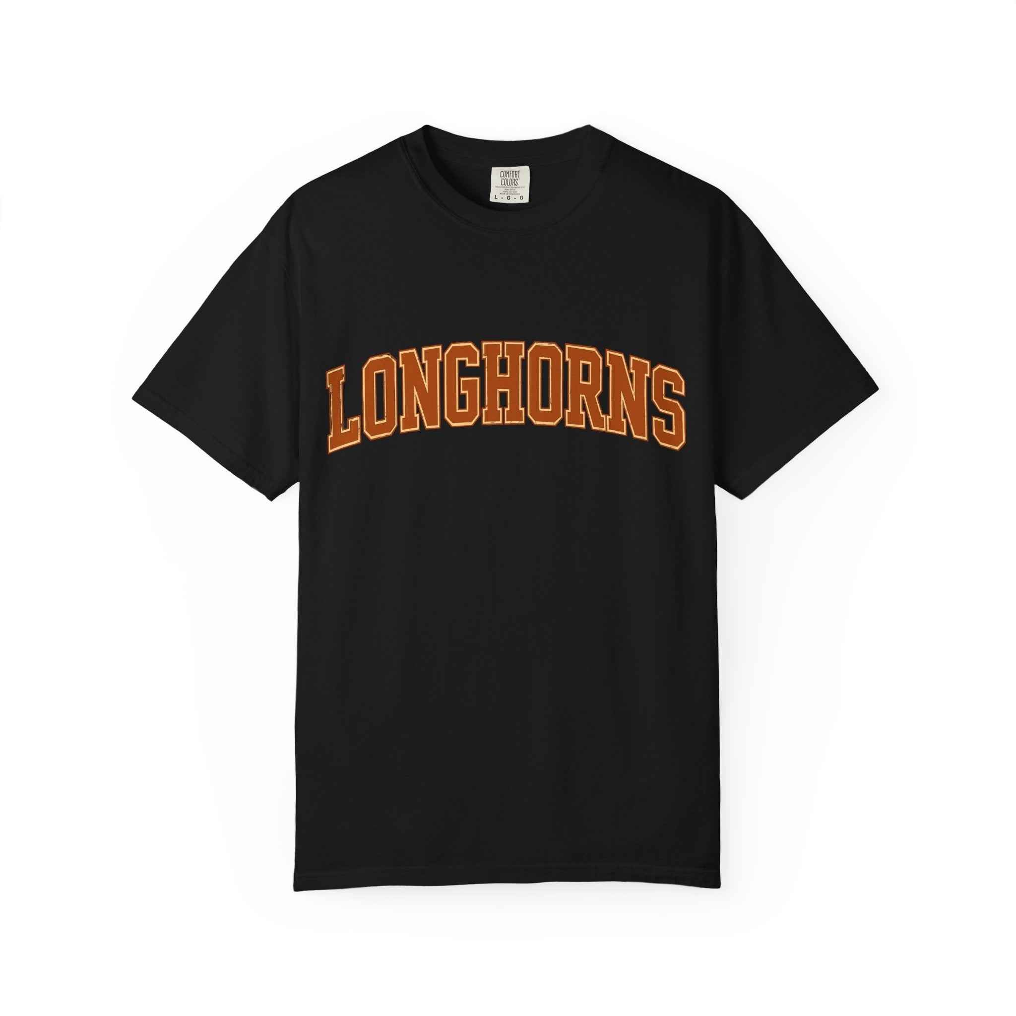 Longhorns Arch Logo T-Shirt — Retro Collegiate Crew Tee
