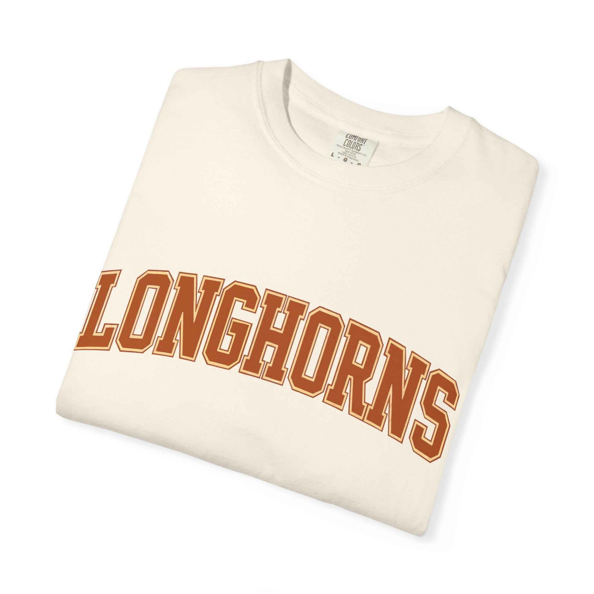Longhorns Arch Logo T-Shirt — Retro Collegiate Crew Tee