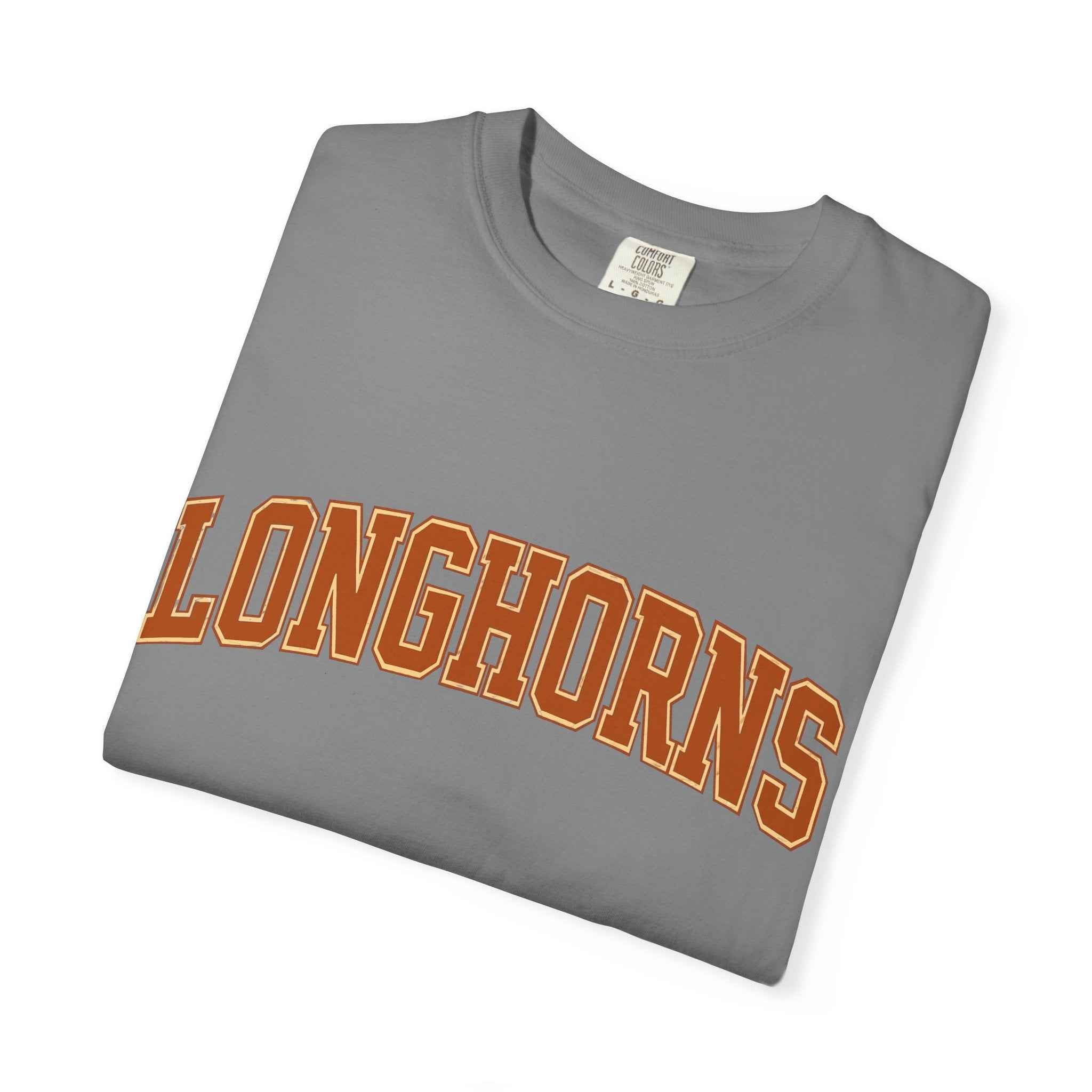 Longhorns Arch Logo T-Shirt — Retro Collegiate Crew Tee