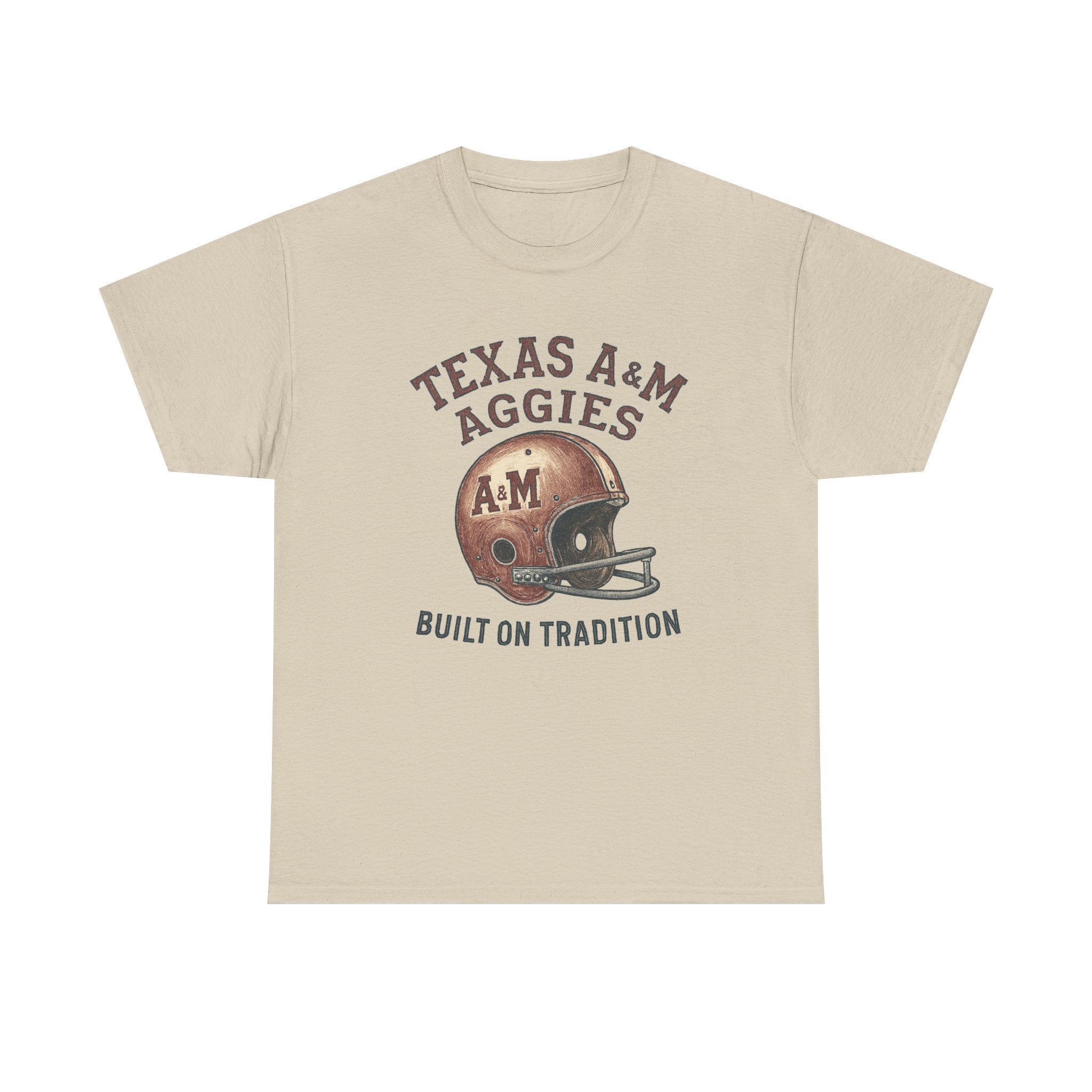 Texas A&M Aggies "Built on Tradition" T-Shirt — Vintage Football Game Day Tee
