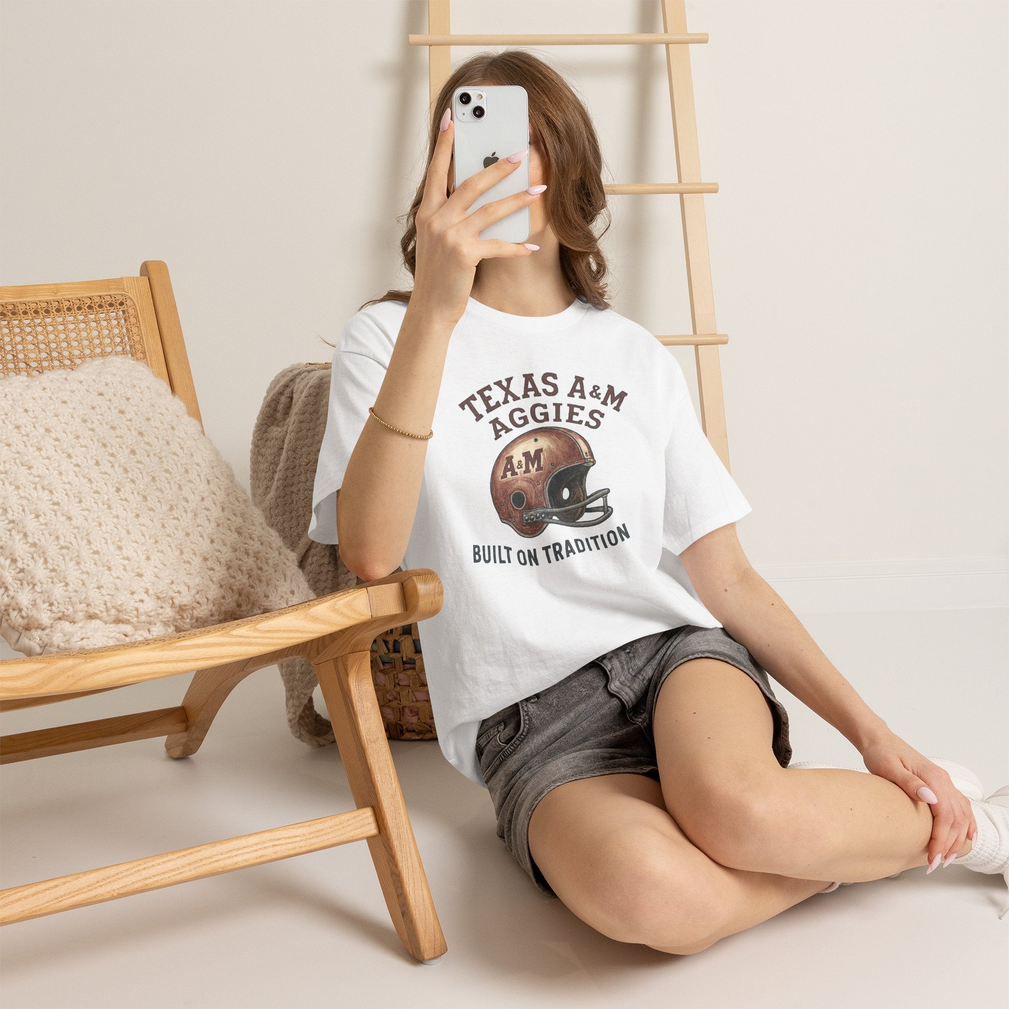 Texas A&M Aggies "Built on Tradition" T-Shirt — Vintage Football Game Day Tee