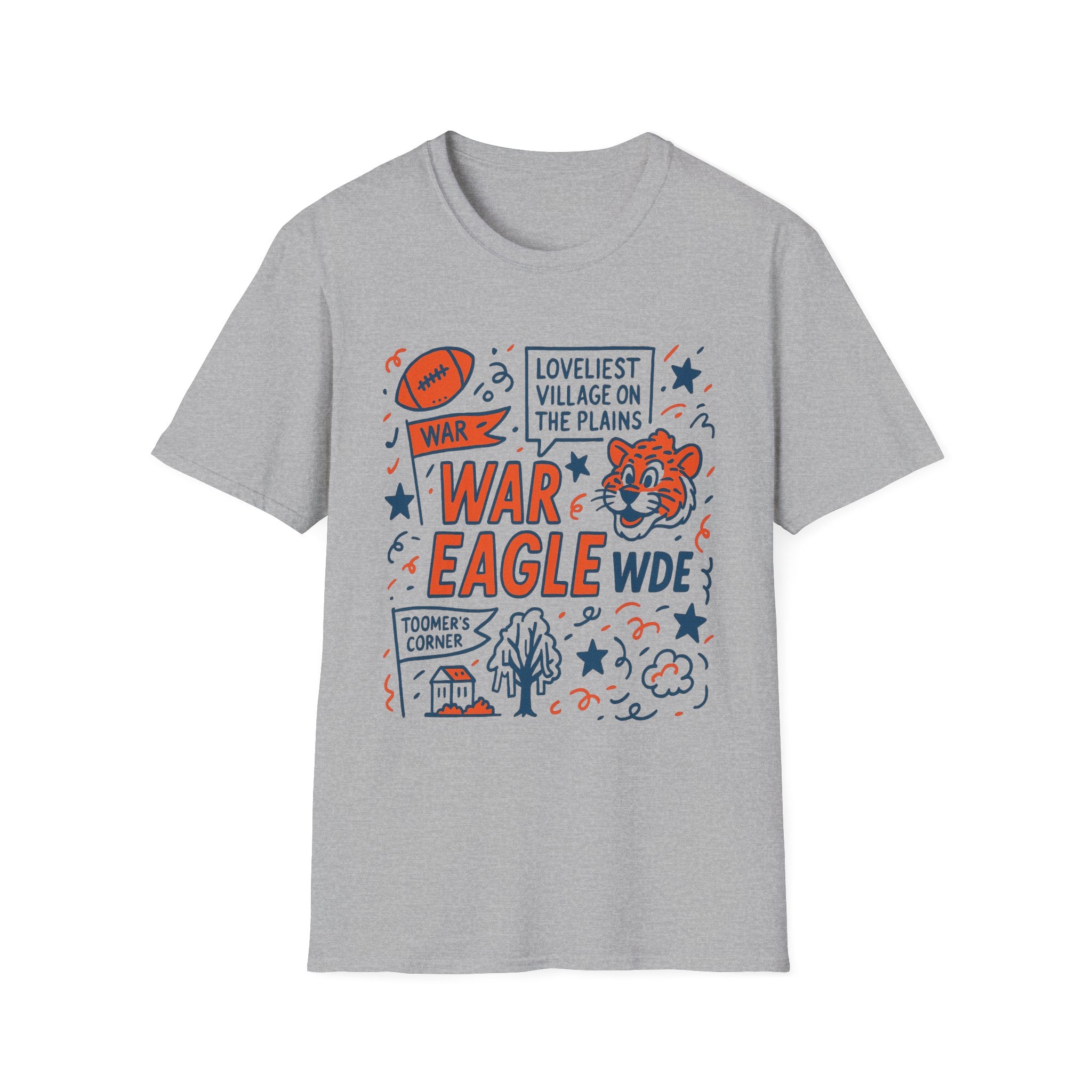 War Eagle Vintage Tiger Football T-Shirt — 'Loveliest Village on the Plains' Graphic Tee