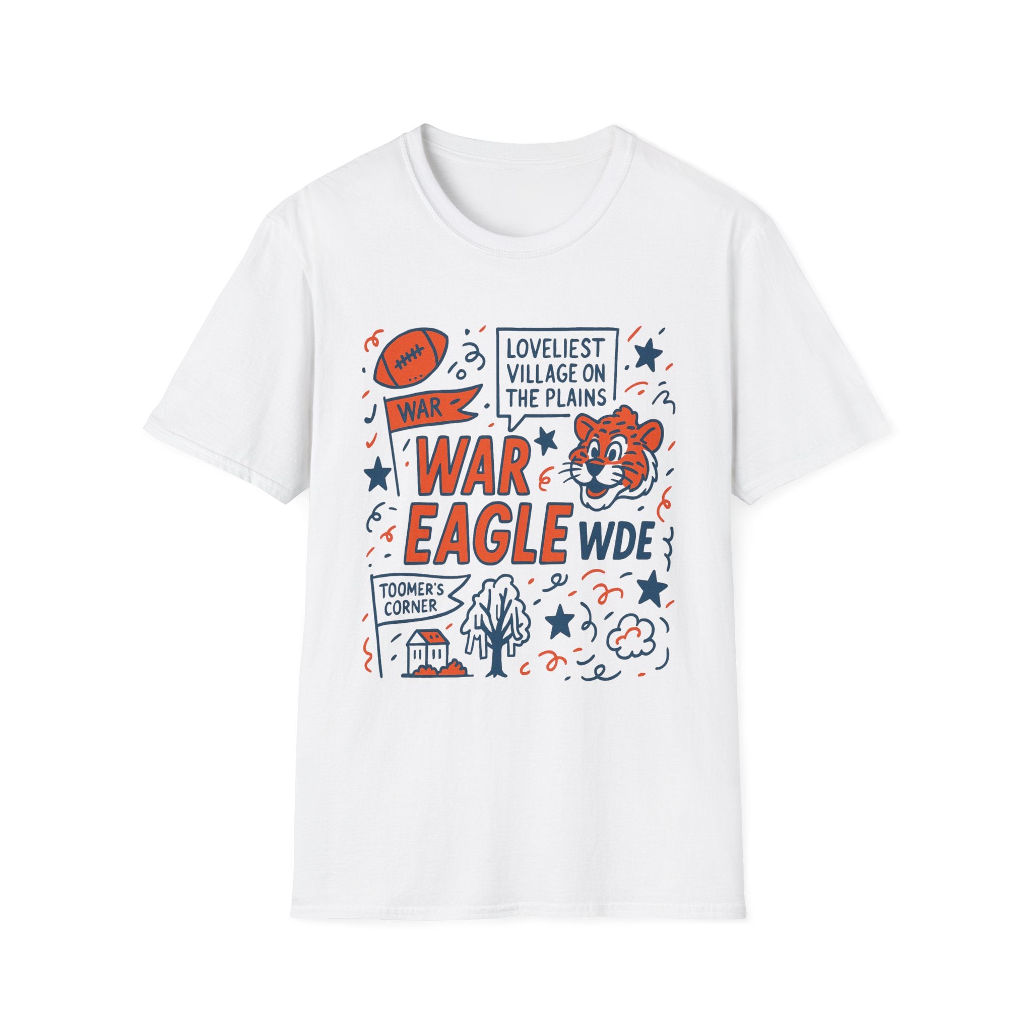 War Eagle Vintage Tiger Football T-Shirt — 'Loveliest Village on the Plains' Graphic Tee
