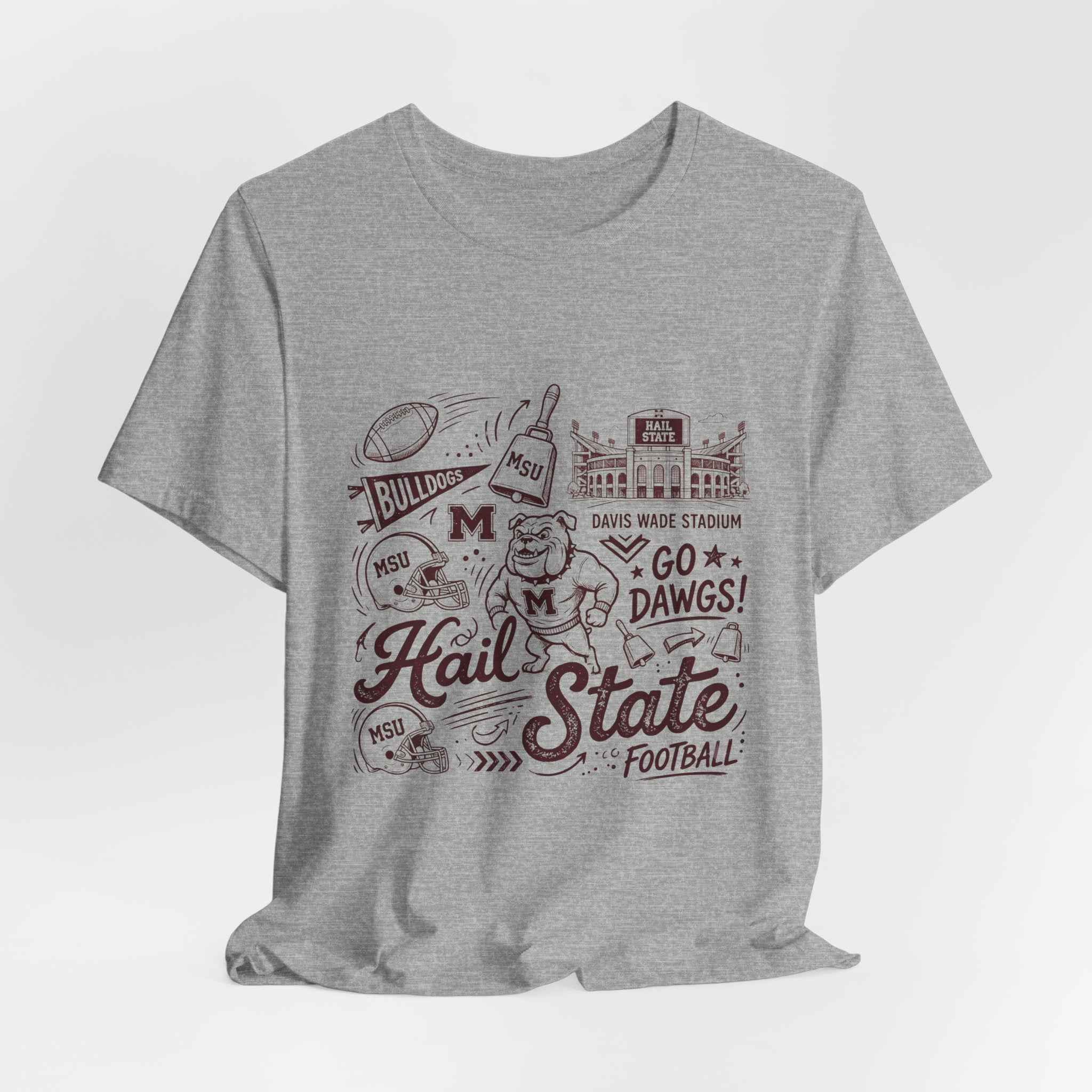Vintage Mississippi State Hail State T-Shirt | Retro Bulldogs Game Day Tee