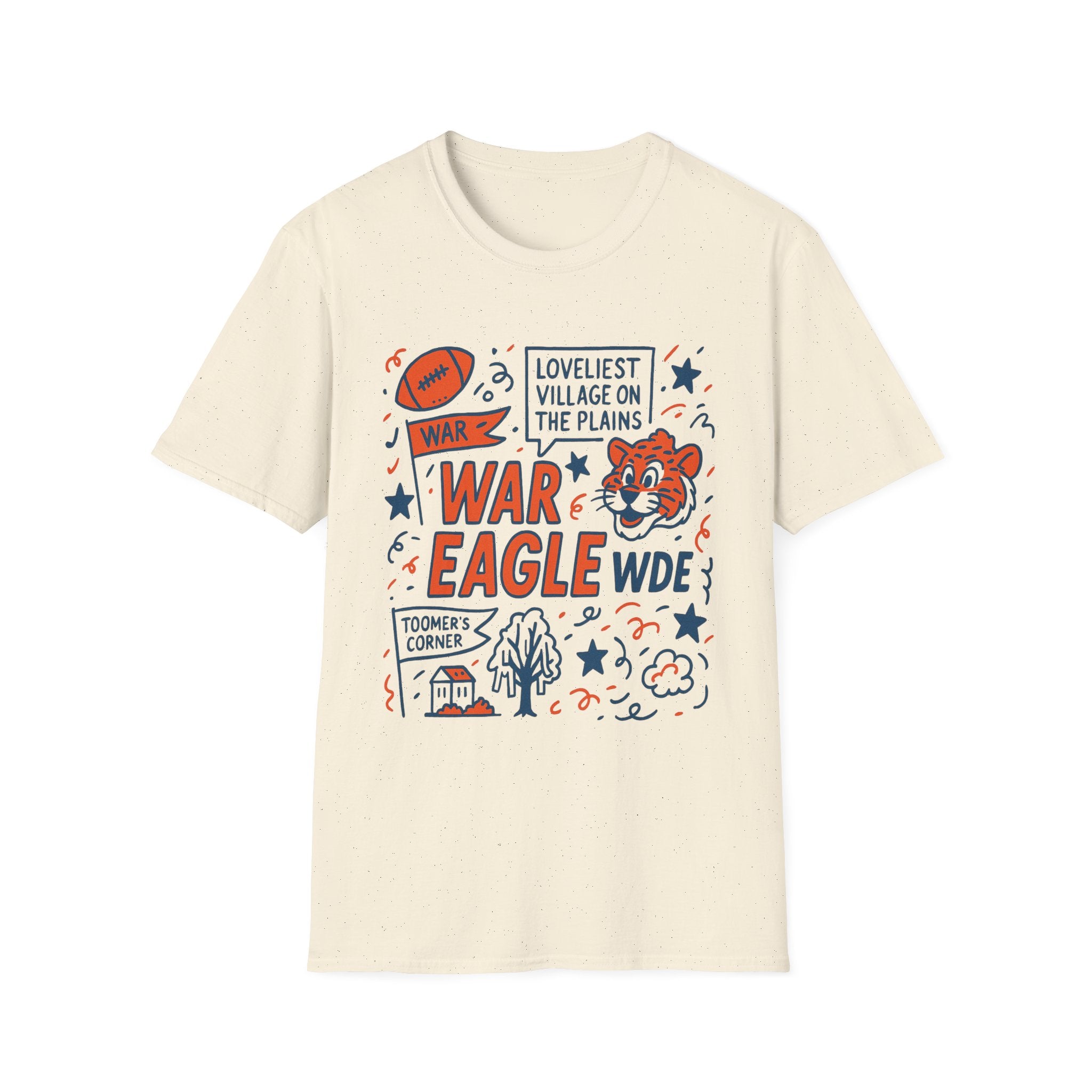 War Eagle Vintage Tiger Football T-Shirt — 'Loveliest Village on the Plains' Graphic Tee