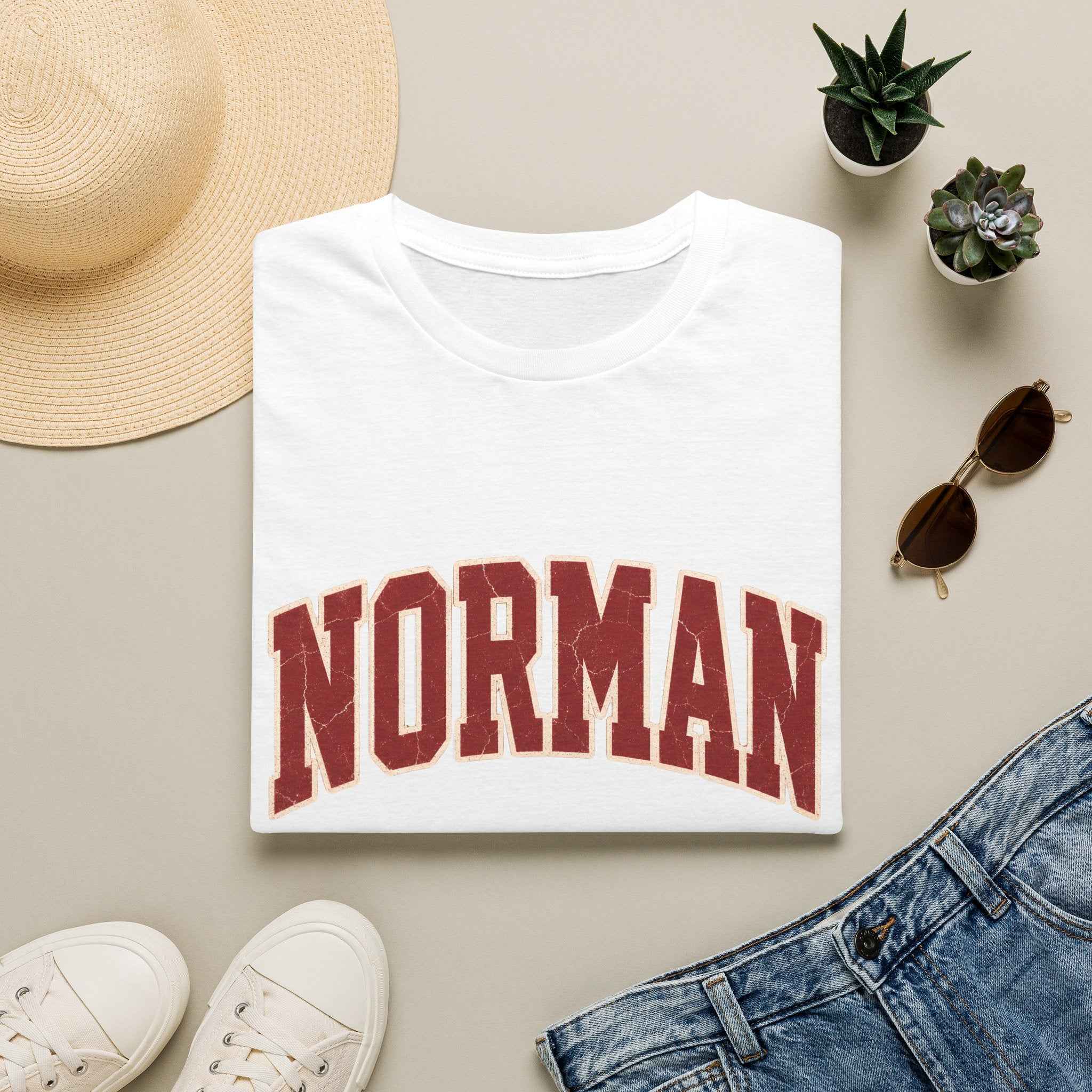 Norman Distressed College Town Tee Softstyle T-Shirt
