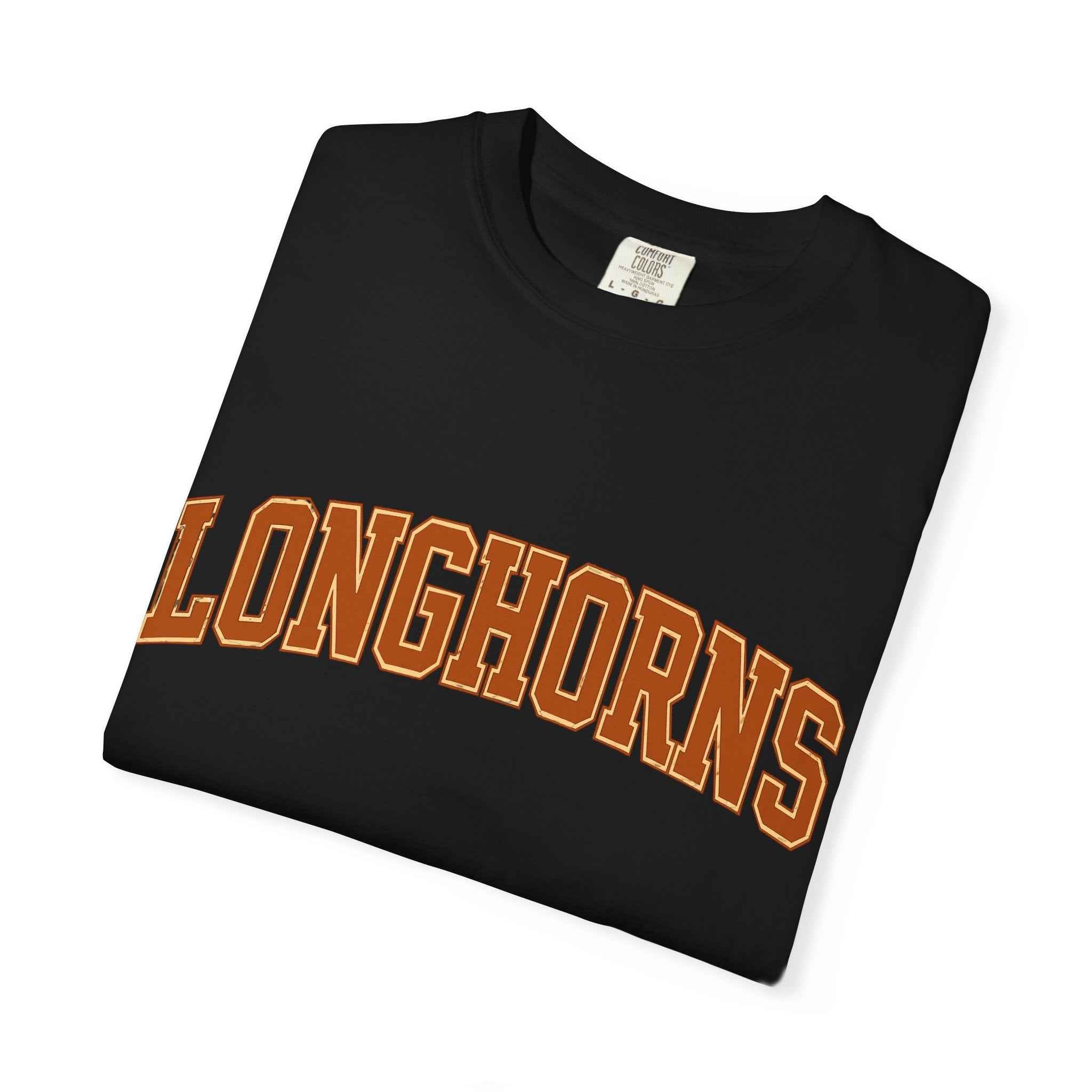 Longhorns Arch Logo T-Shirt — Retro Collegiate Crew Tee