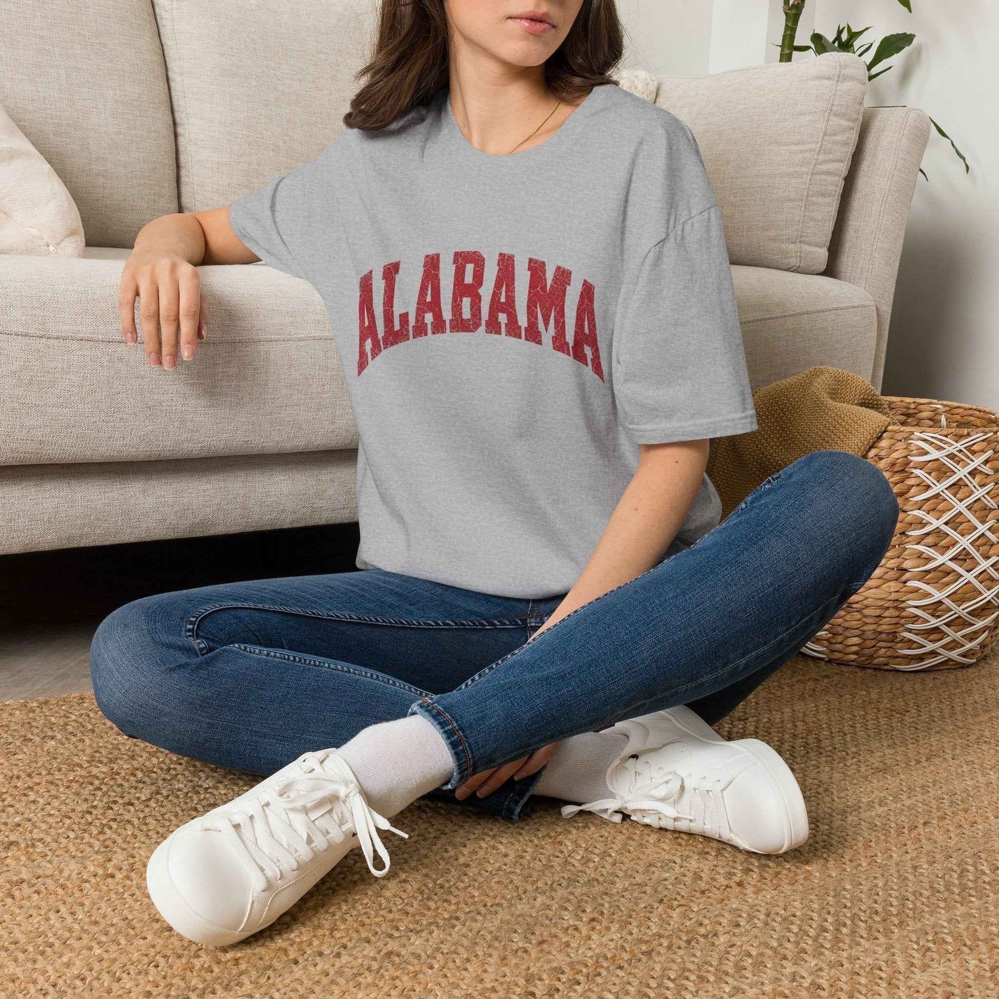 Alabama Vintage Varsity Graphic Tee | Unisex Oversized College Style Shirt