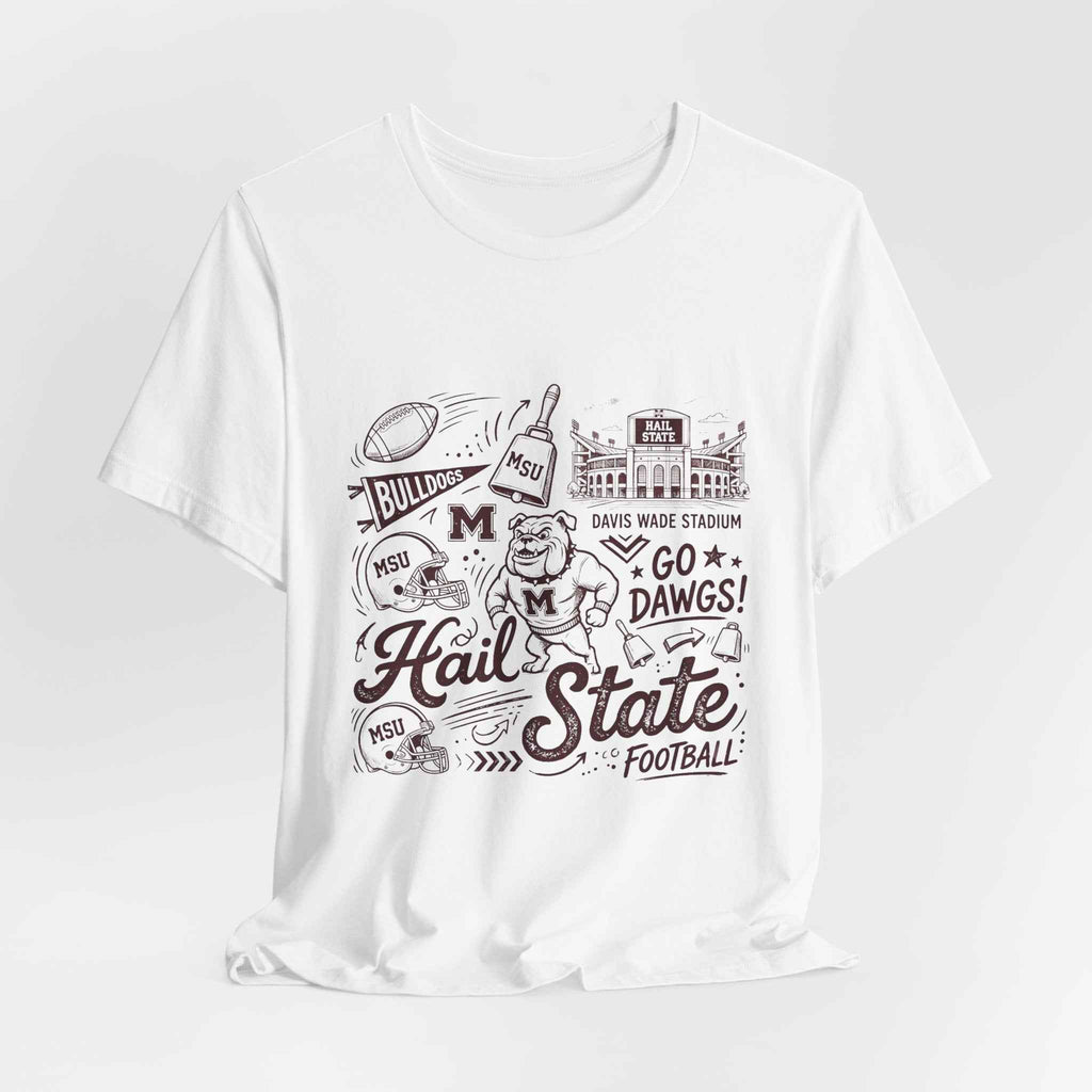 Vintage Mississippi State Hail State T-Shirt | Retro Bulldogs Game Day Tee