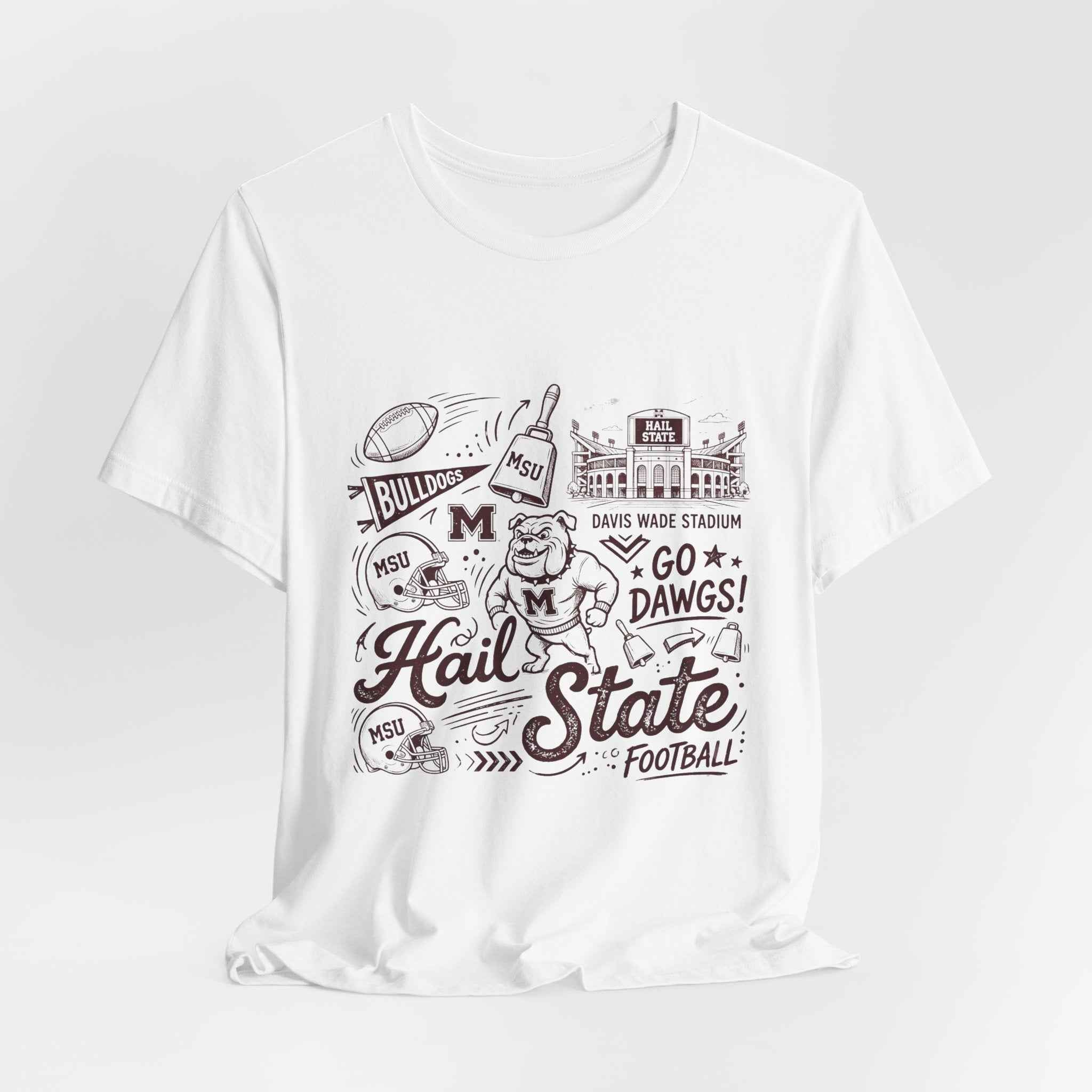 Vintage Mississippi State Hail State T-Shirt | Retro Bulldogs Game Day Tee
