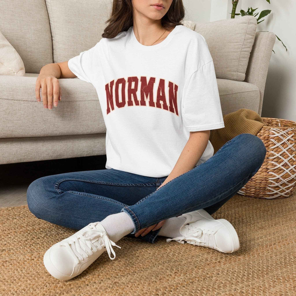 Norman Distressed College Town Tee Softstyle T-Shirt