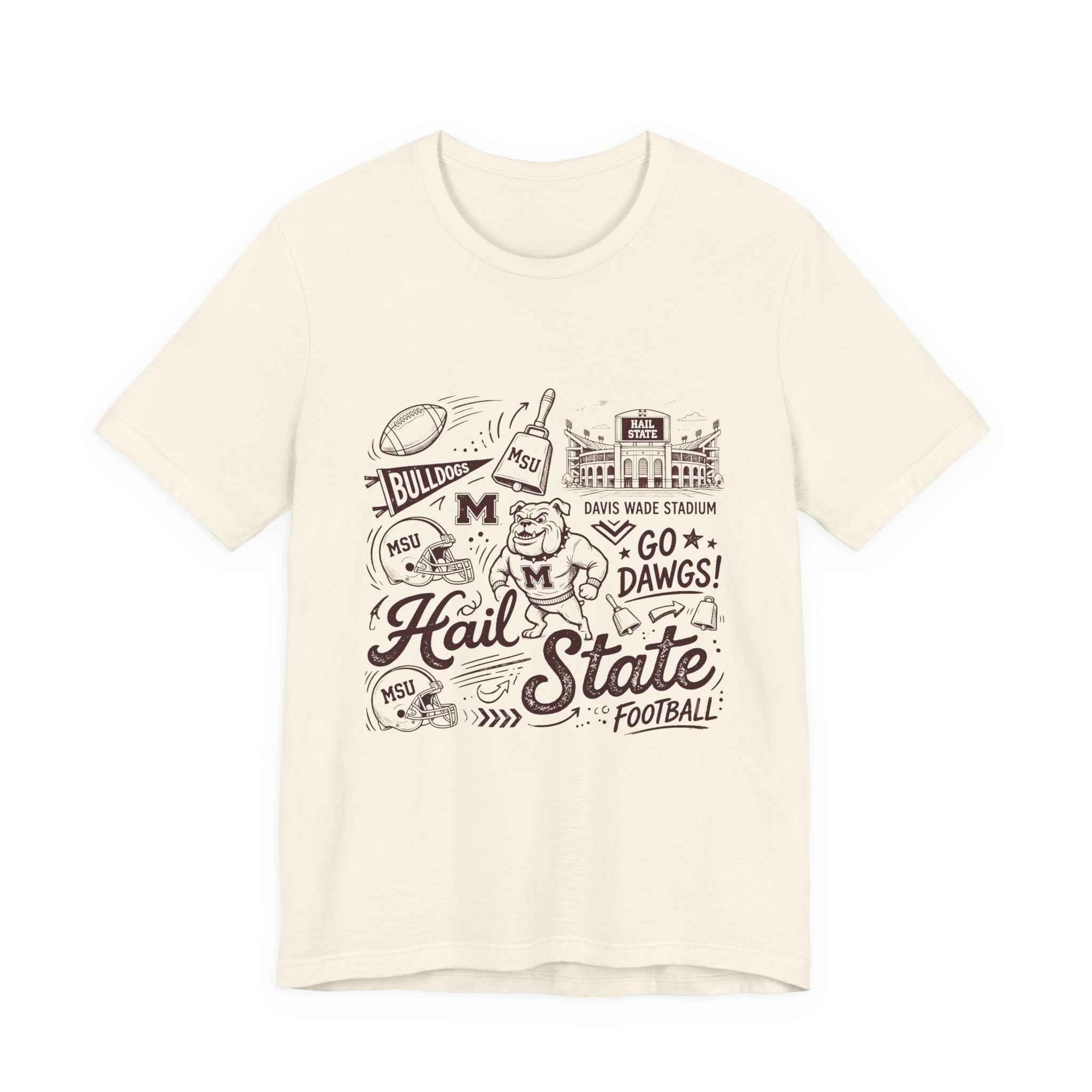 Vintage Mississippi State Hail State T-Shirt | Retro Bulldogs Game Day Tee