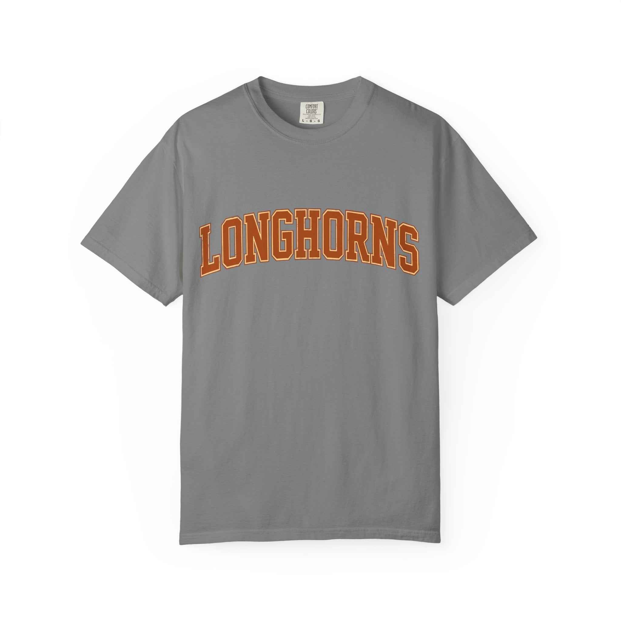 Longhorns Arch Logo T-Shirt — Retro Collegiate Crew Tee