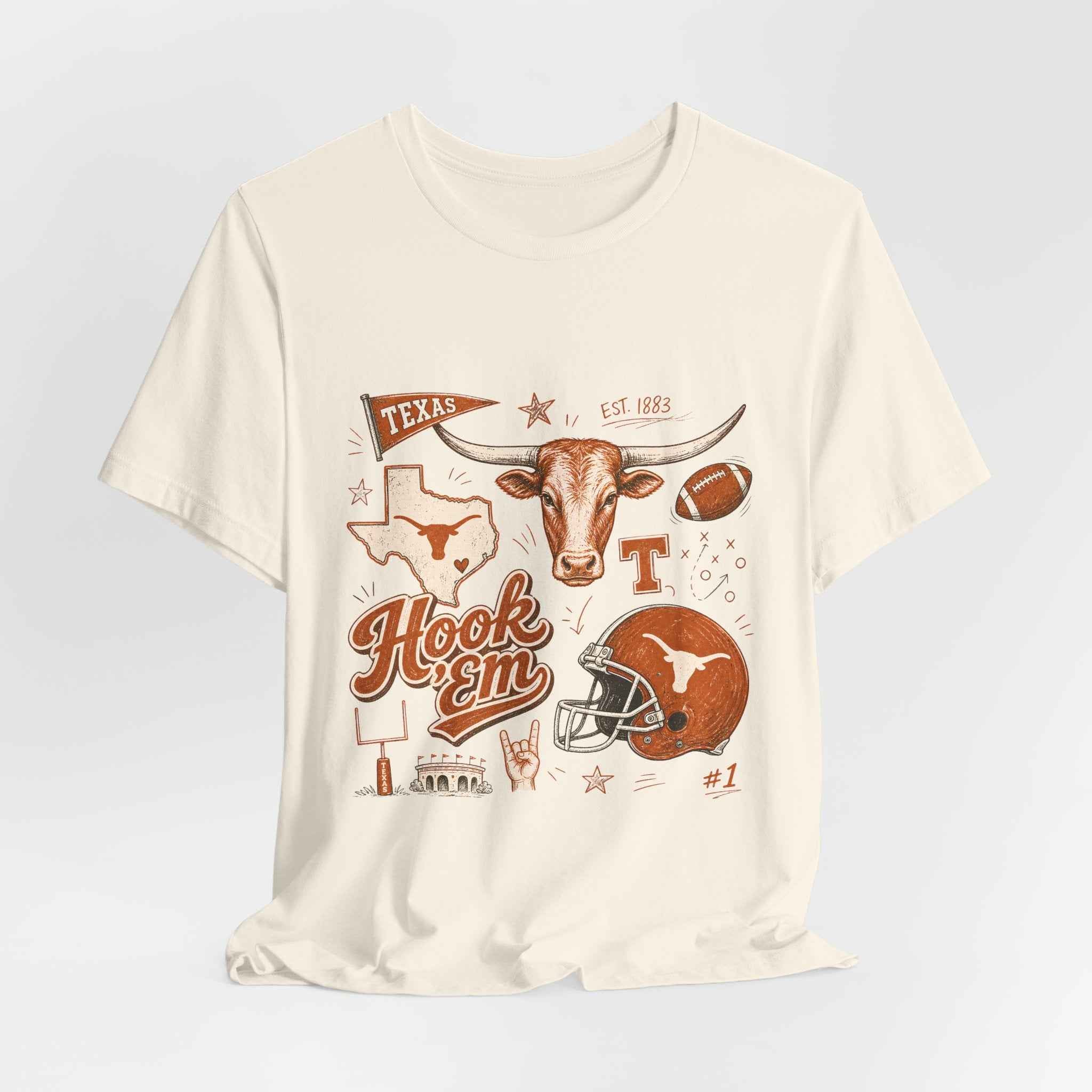 Vintage Texas Longhorns Game Day T-Shirt | Hook 'Em Horns Retro College Football Tee