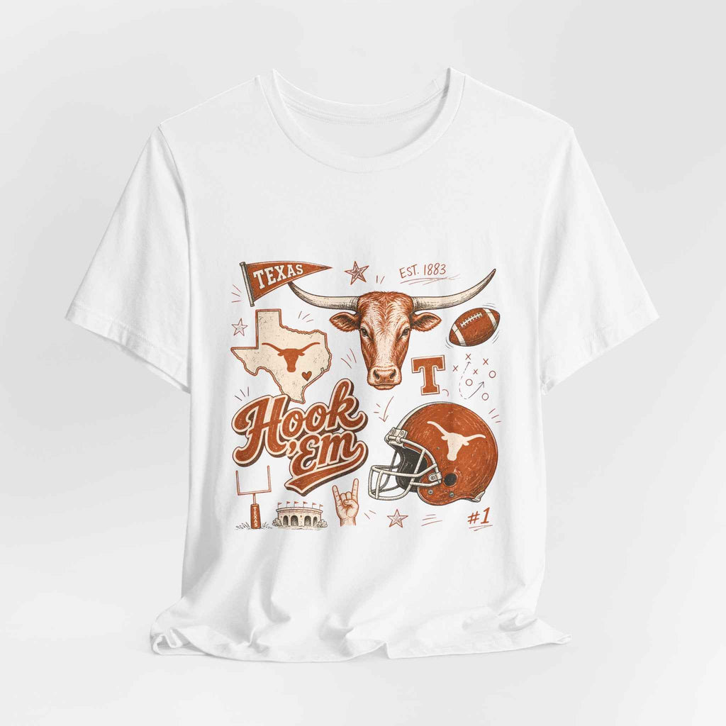 Vintage Texas Longhorns Game Day T-Shirt | Hook 'Em Horns Retro College Football Tee