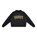 Vandy Varsity Shirt • Distressed Retro Typography  Essential Fleece Mock-Neck Crew Sweatshirt - Print Ready Design Co.