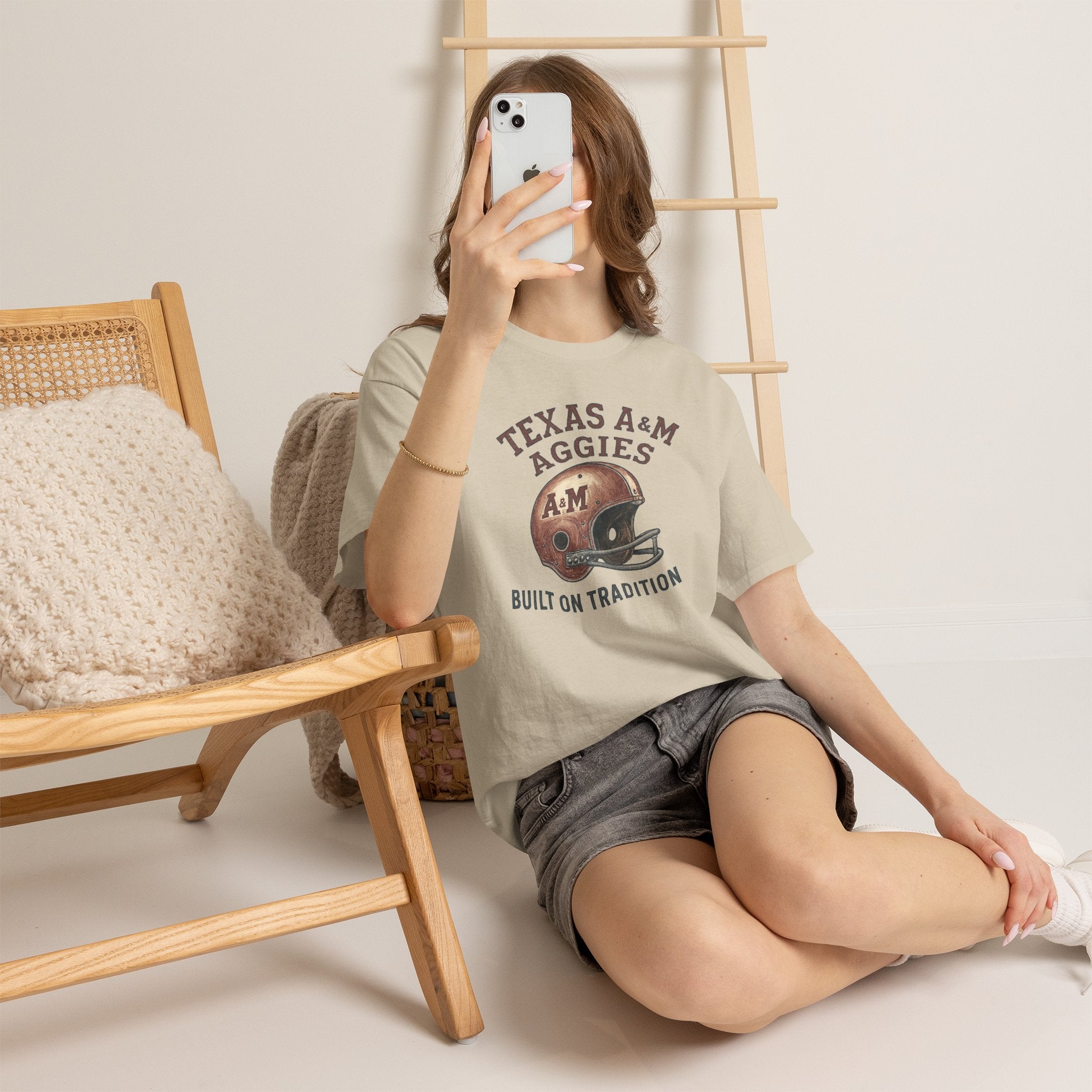Texas A&M Aggies "Built on Tradition" T-Shirt — Vintage Football Game Day Tee