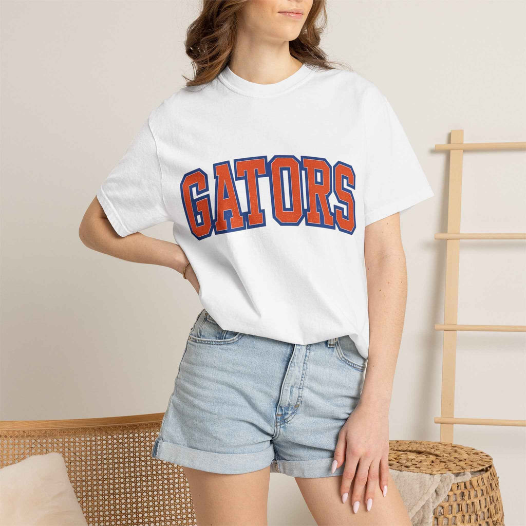 Gators Vintage Collegiate Tee — Orange & Blue School Spirit T-Shirt