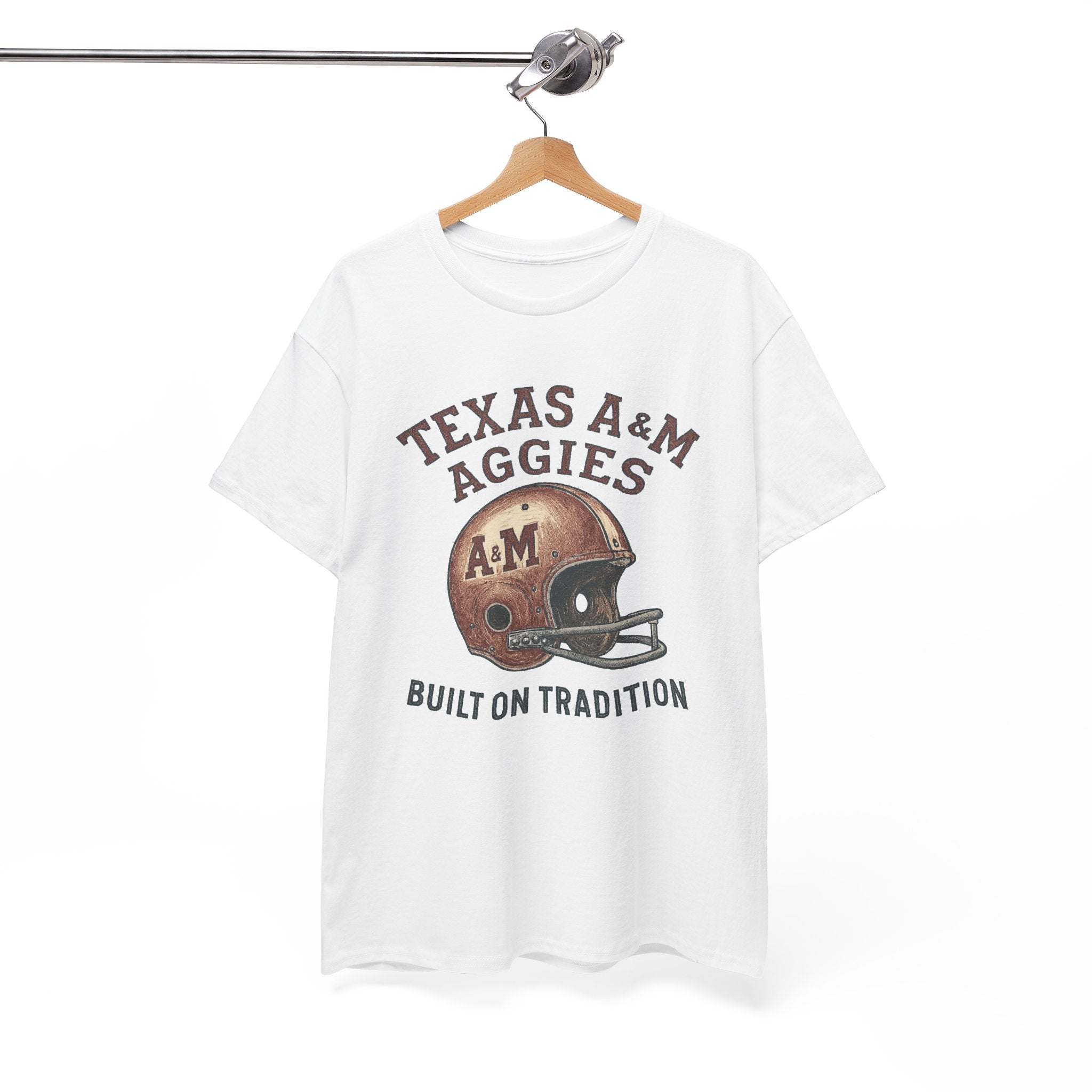 Texas A&M Aggies "Built on Tradition" T-Shirt — Vintage Football Game Day Tee