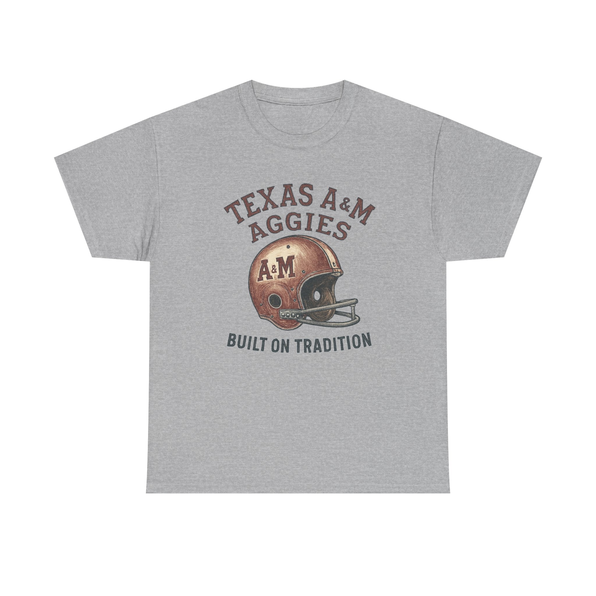 Texas A&M Aggies "Built on Tradition" T-Shirt — Vintage Football Game Day Tee