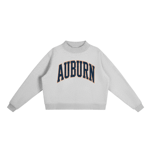Auburn Essential Fleece Mock-Neck Crew Sweatshirt - Print Ready Design Co.