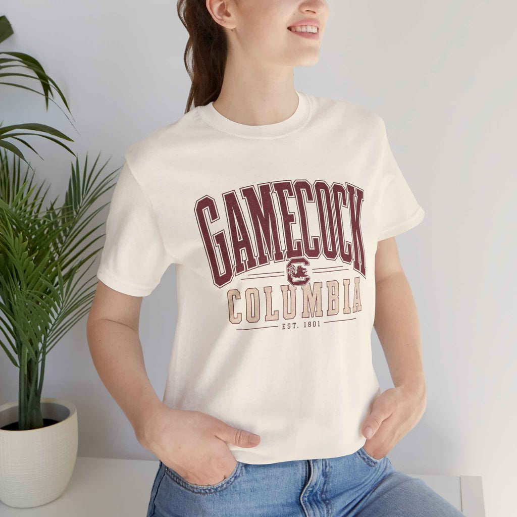 Gamecock Columbia T-Shirt - Vintage Collegiate Football Tee