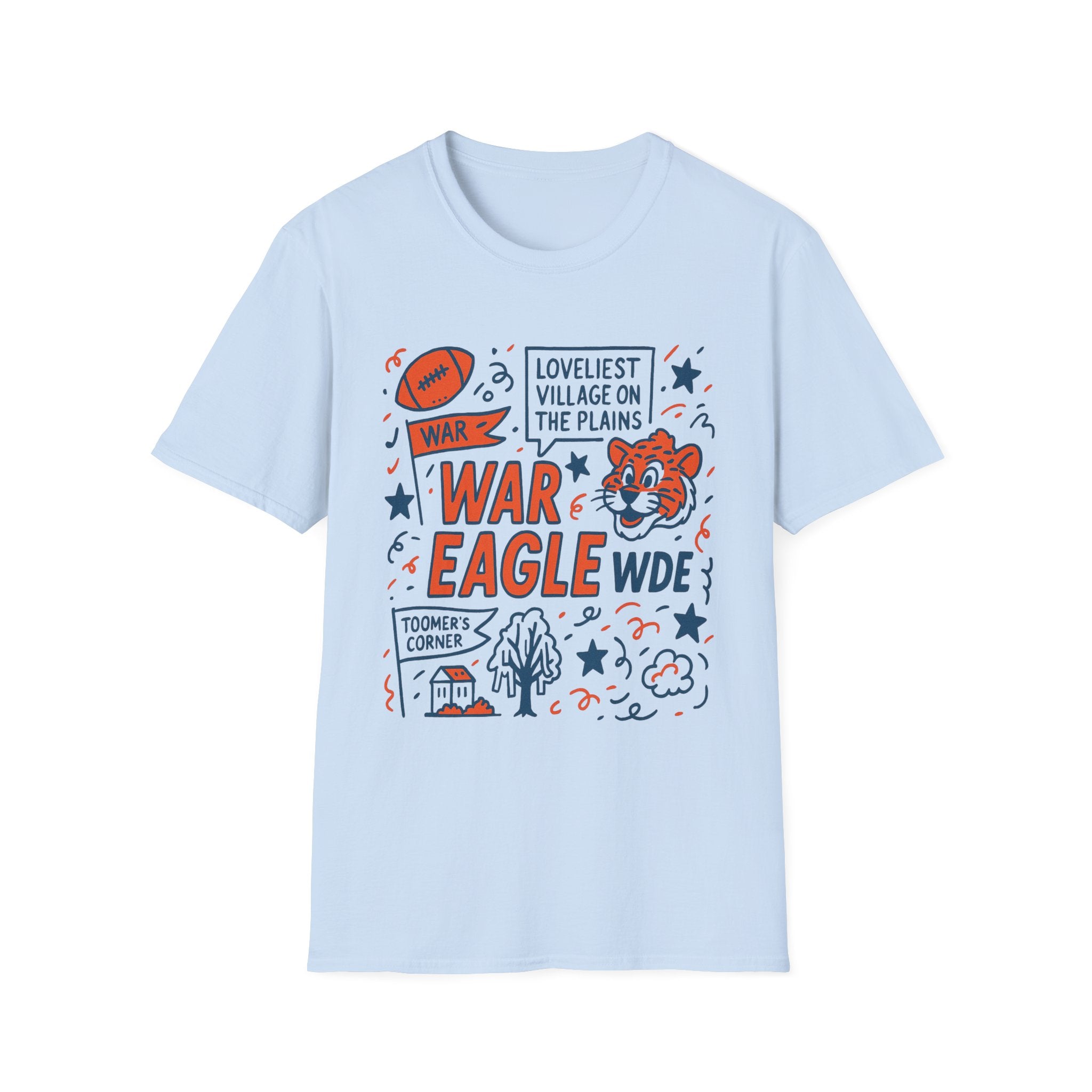 War Eagle Vintage Tiger Football T-Shirt — 'Loveliest Village on the Plains' Graphic Tee