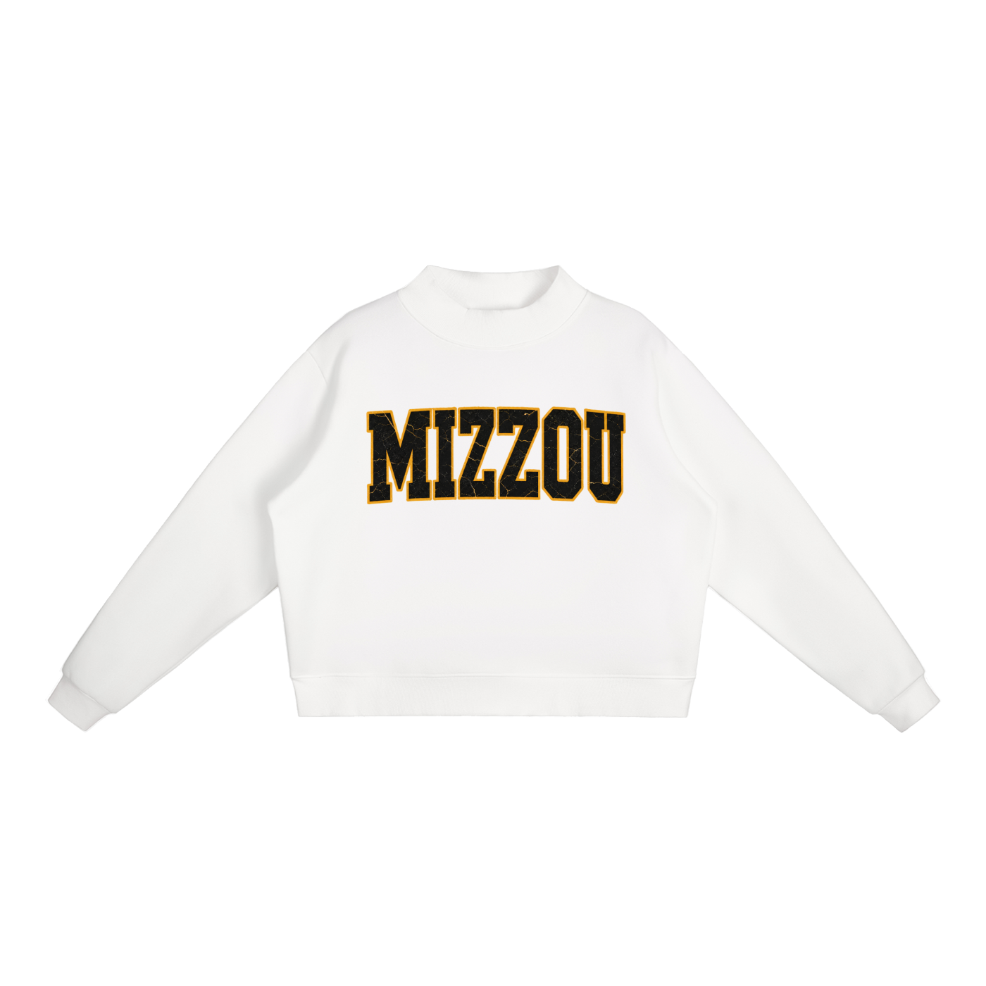 Mizzou Varsity Shirt Distressed Retro Typography Tee Mock Neck Sweatshirt - Print Ready Design Co.