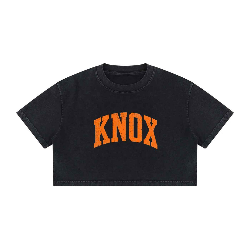 Knoxville Tennessee Women's Mineral Wash Cotton Crop T-Shirt