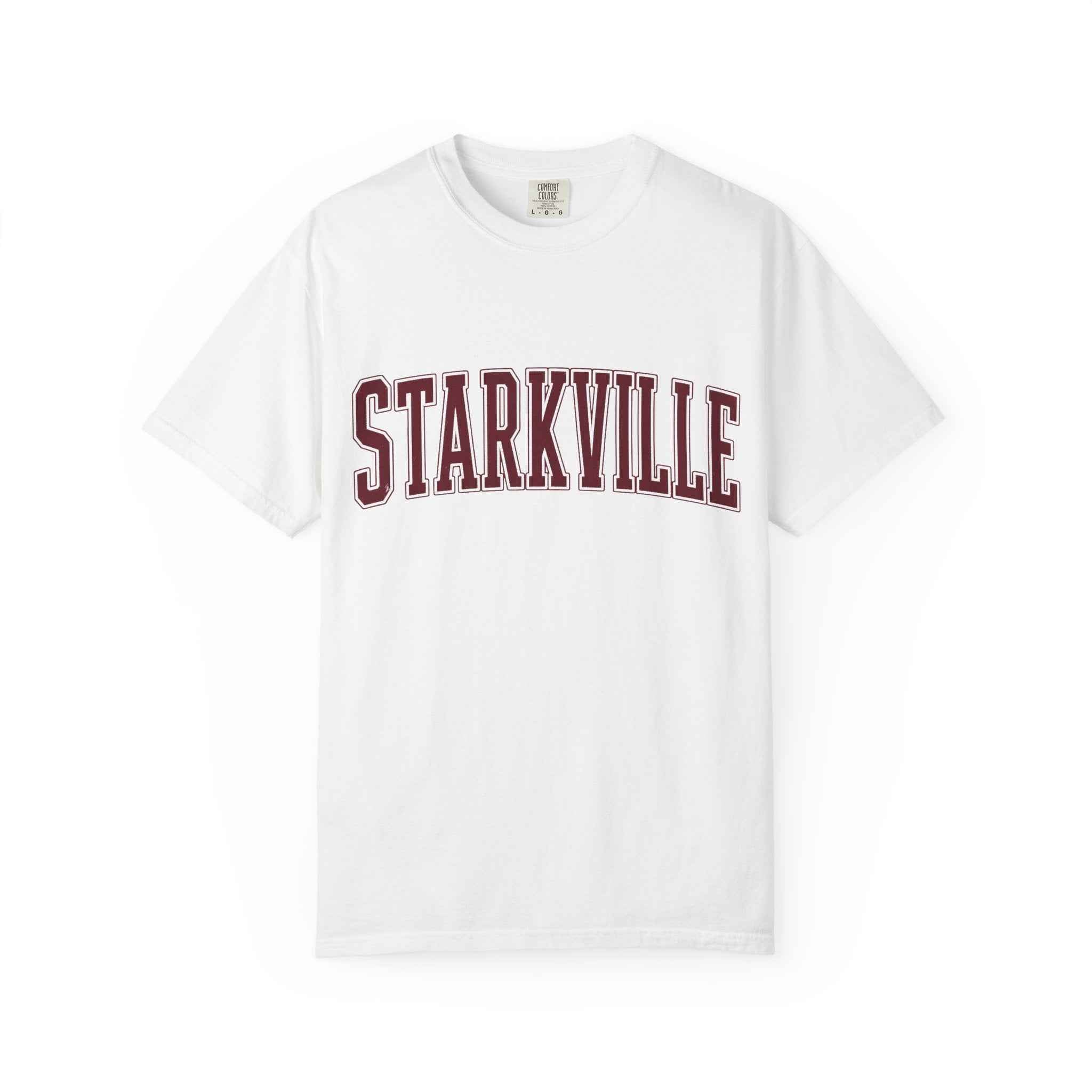 Starkville Collegiate Garment-Dyed T-Shirt — Vintage Arc Lettering Tee