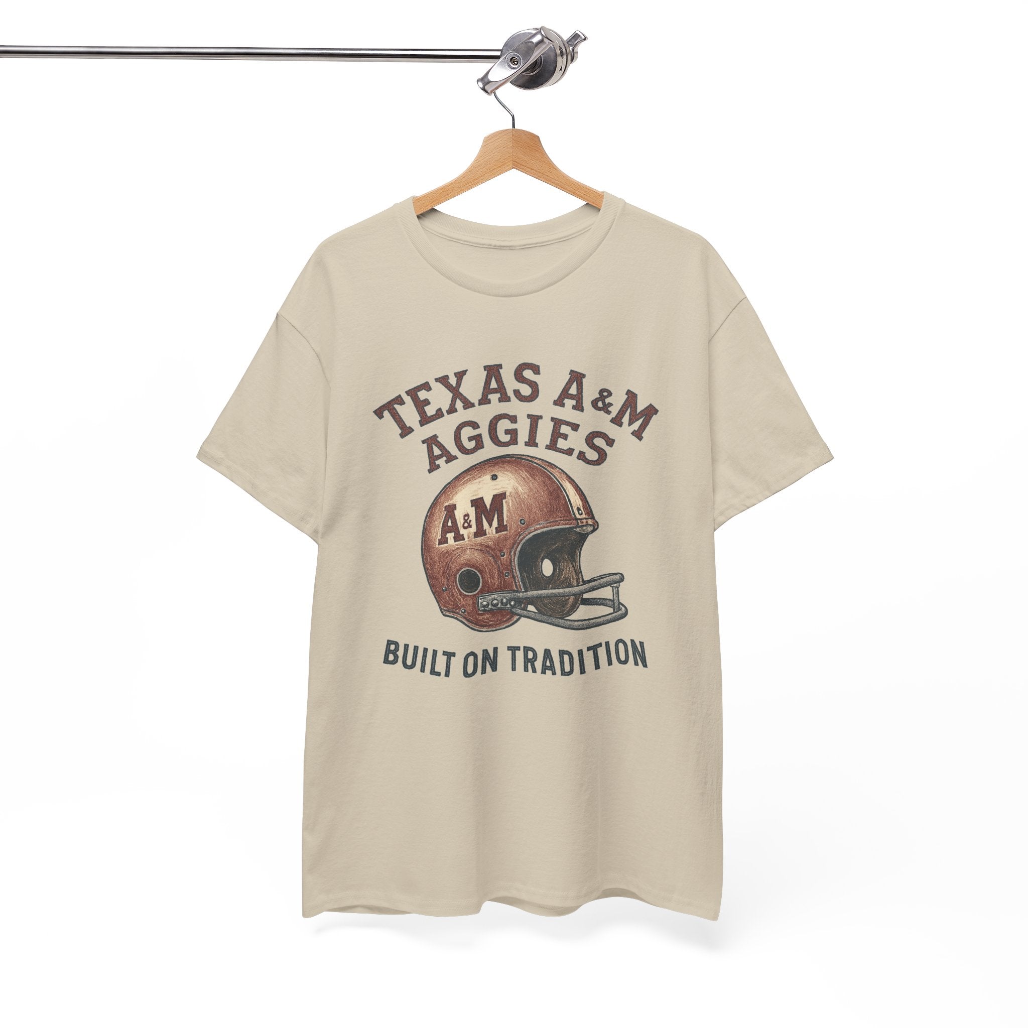 Texas A&M Aggies "Built on Tradition" T-Shirt — Vintage Football Game Day Tee