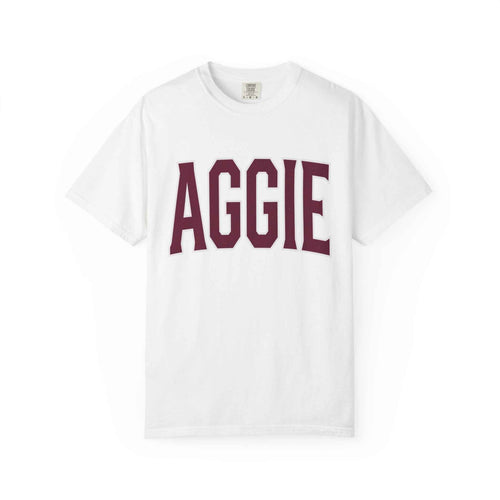 Aggie Collegiate T-Shirt — Classic Maroon School Spirit Tee