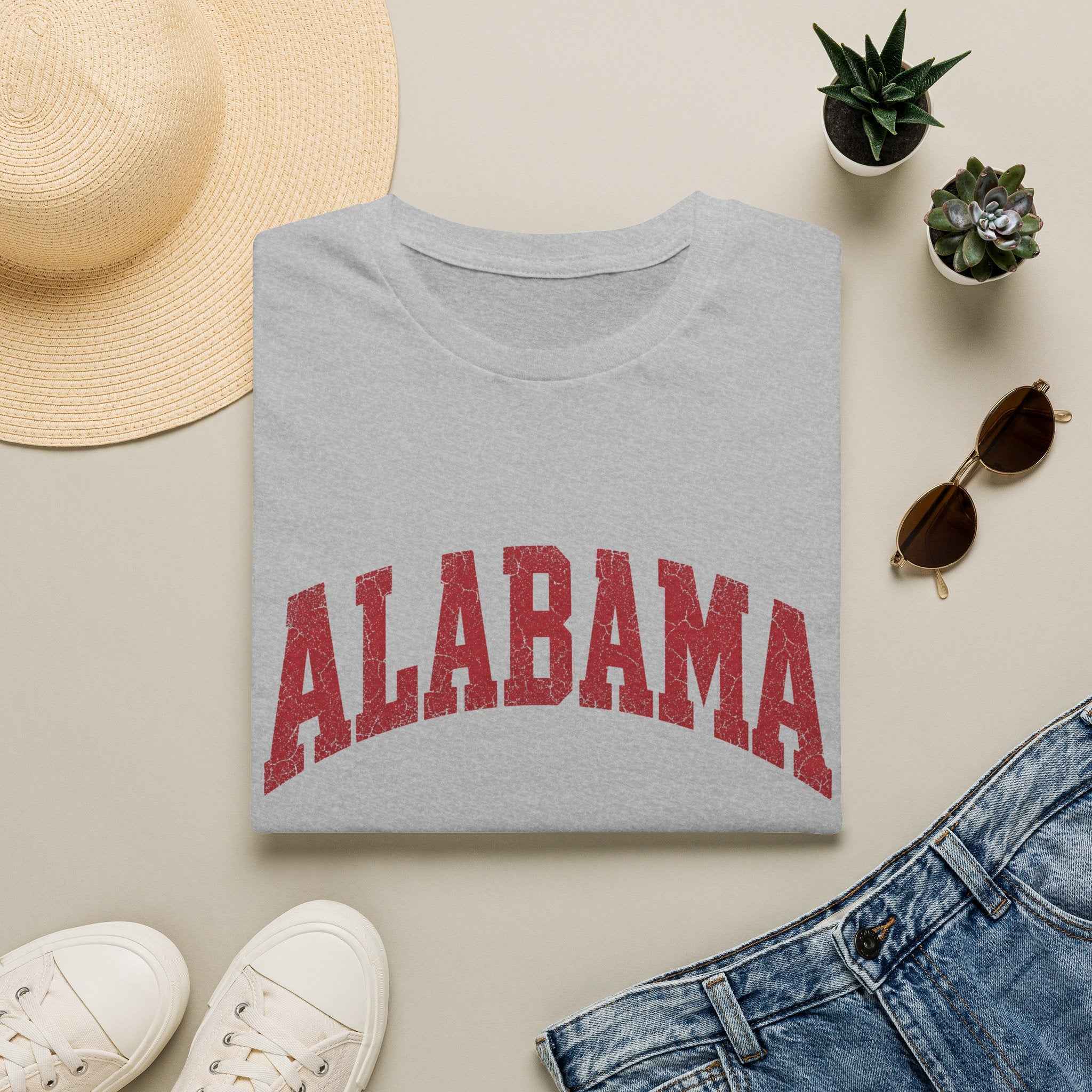 Alabama Vintage Varsity Graphic Tee | Unisex Oversized College Style Shirt