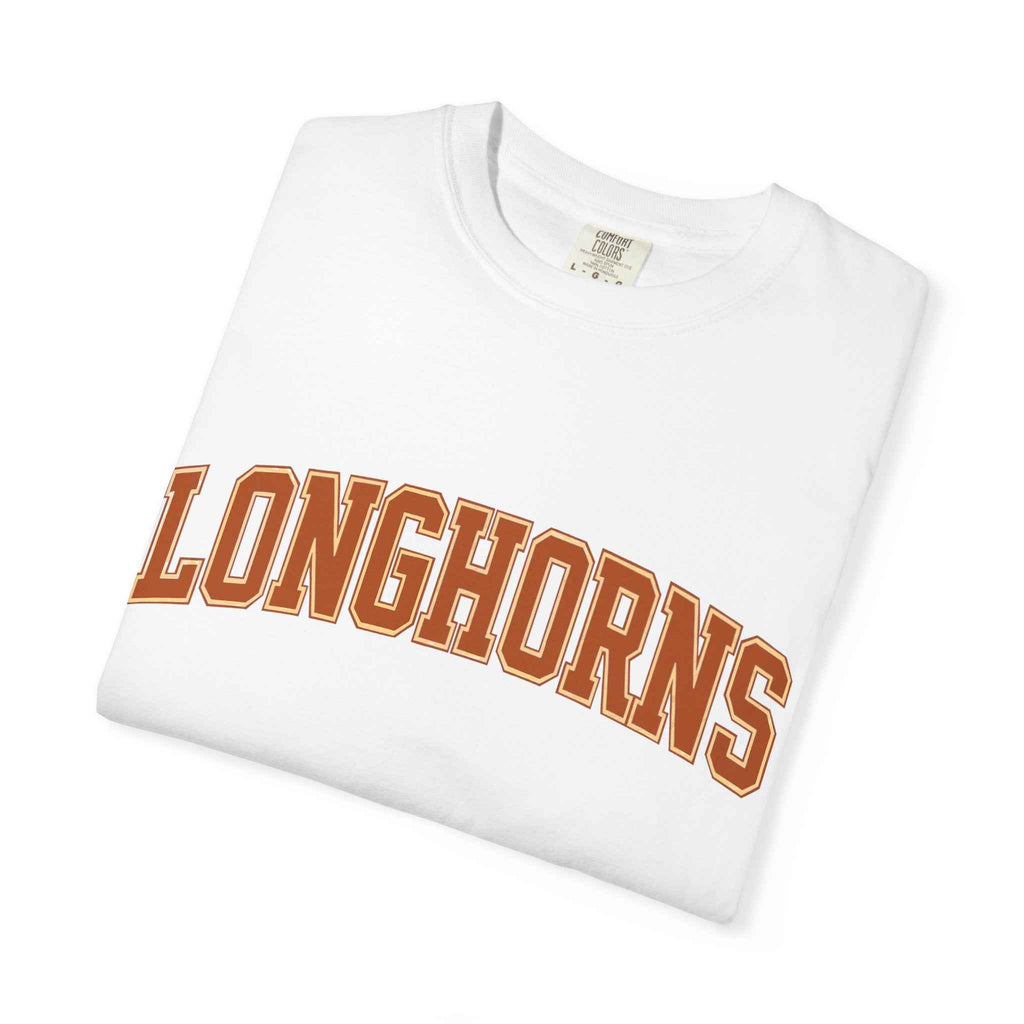 Longhorns Arch Logo T-Shirt — Retro Collegiate Crew Tee