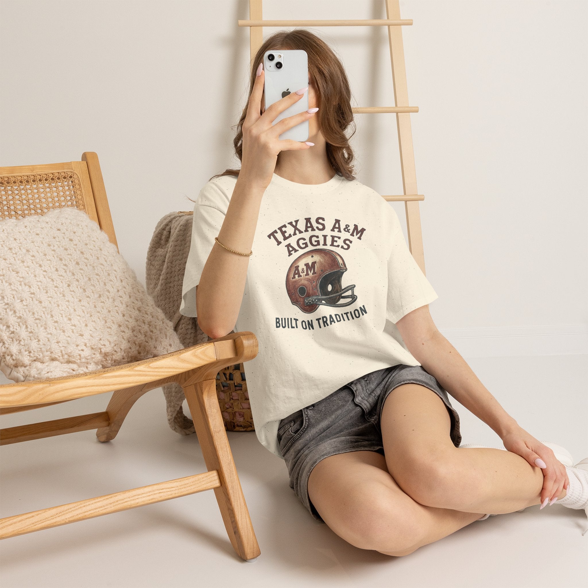 Texas A&M Aggies "Built on Tradition" T-Shirt — Vintage Football Game Day Tee