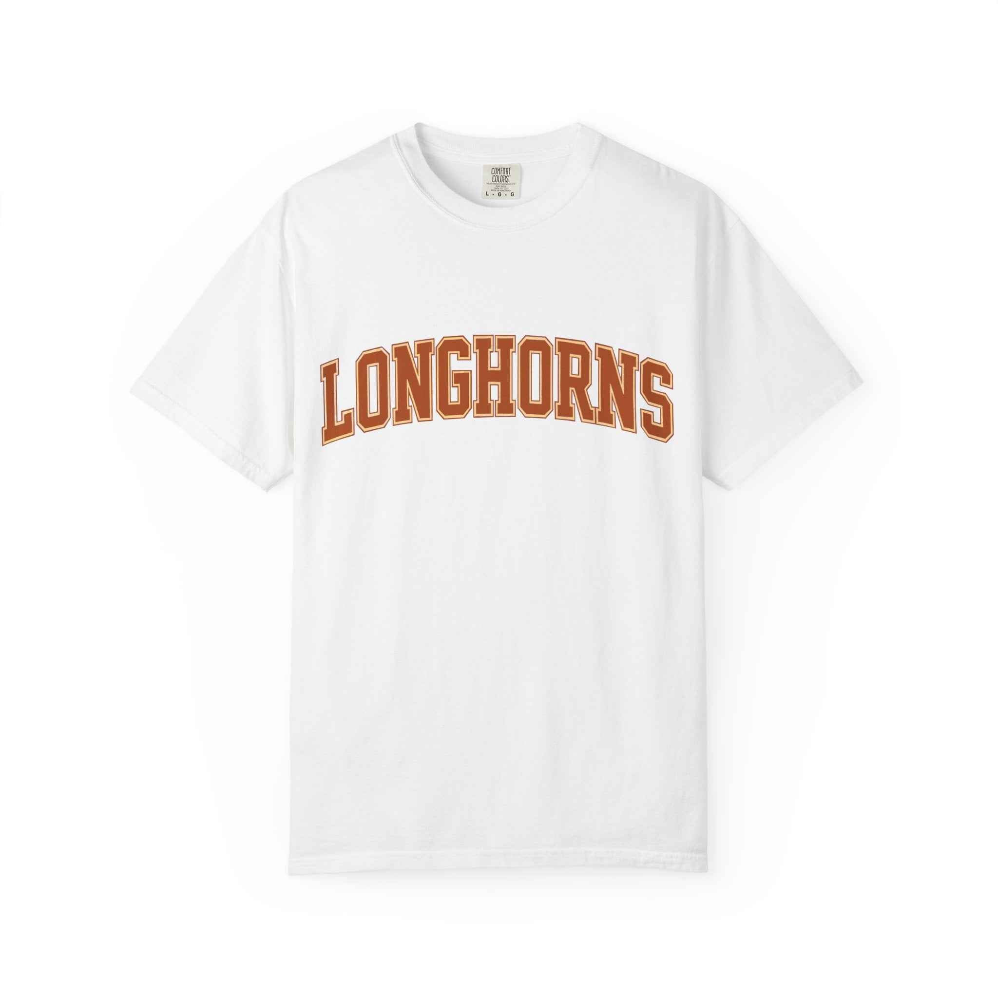 Longhorns Arch Logo T-Shirt — Retro Collegiate Crew Tee