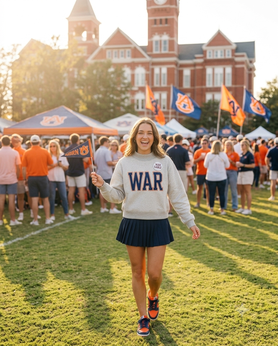 Auburn University Women's Sweatshirt: Cozy War Eagle Fleece Mock-Neck Crew for Ultimate Comfort