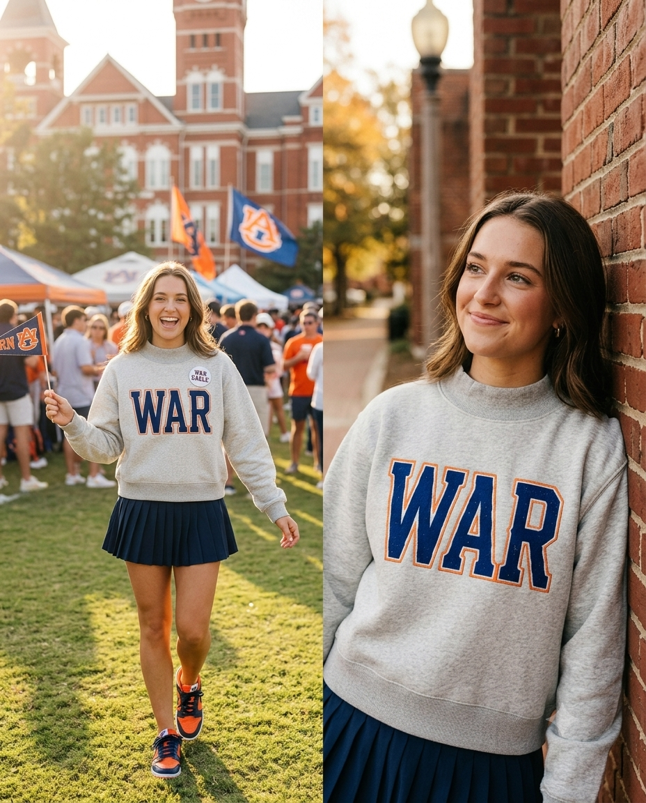 Auburn University Women's Sweatshirt: Cozy War Eagle Fleece Mock-Neck Crew for Ultimate Comfort