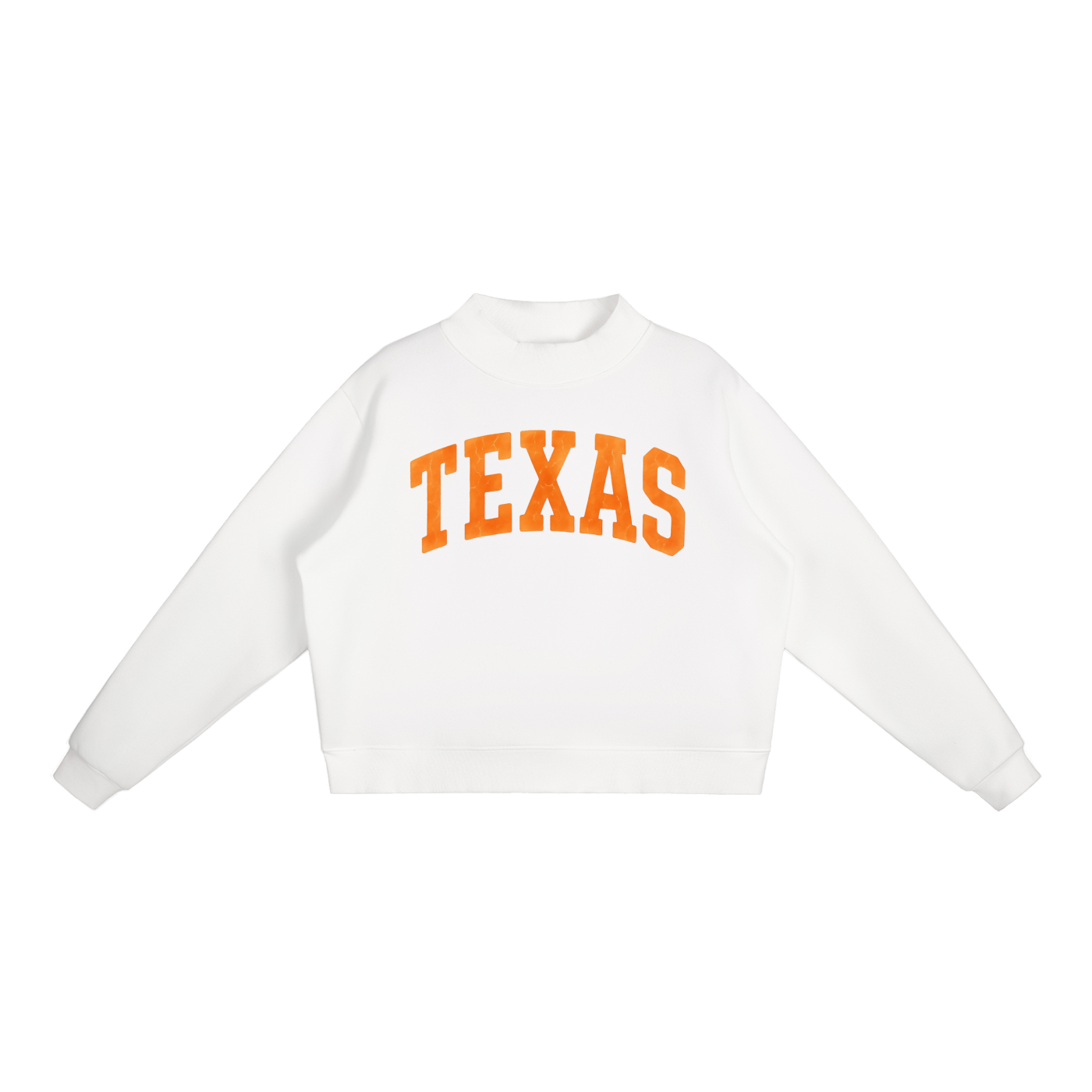 Texas Longhorns Essential Fleece Mock-Neck Crew Sweatshirt - Print Ready Design Co.